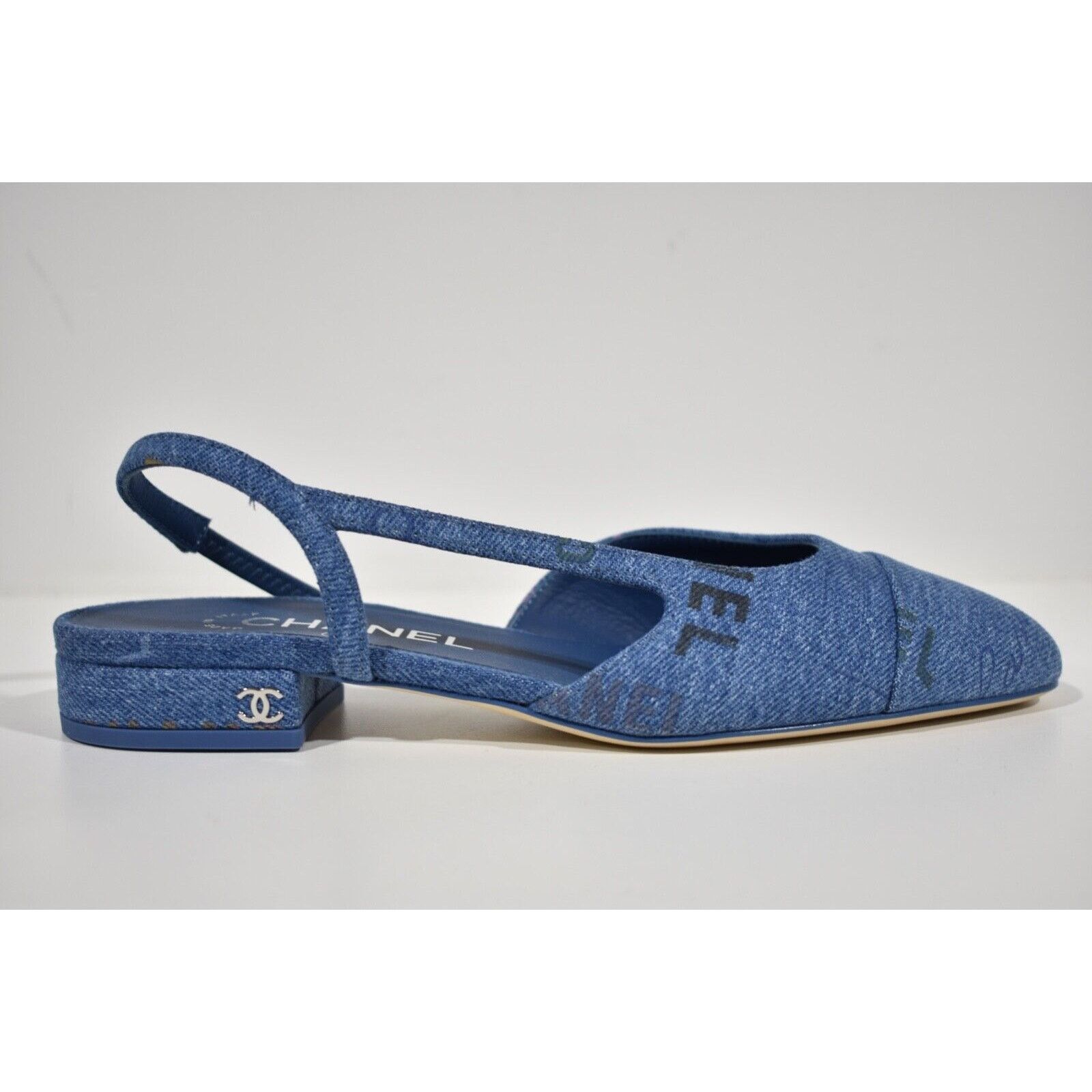 Chanel 22P Mademoiselle Coco Sling Denim Slingback Ballet Flat 39 Size US 9 / IT 39 - 2 Thumbnail