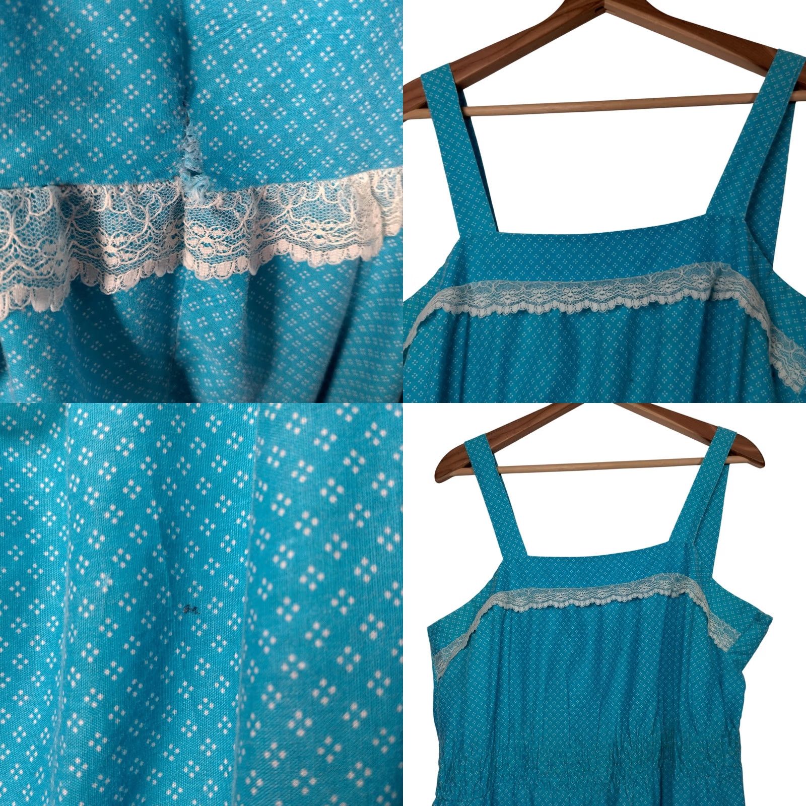 Vintage VINTAGE Peasant Sundress Pair 18 1/2 Sleeveless Blue Pink Lace Hippie Boho Maxi Midi Casual Women Plus Size Dresses Size XXL / US 16-18 / IT 52-54 - 11 Thumbnail
