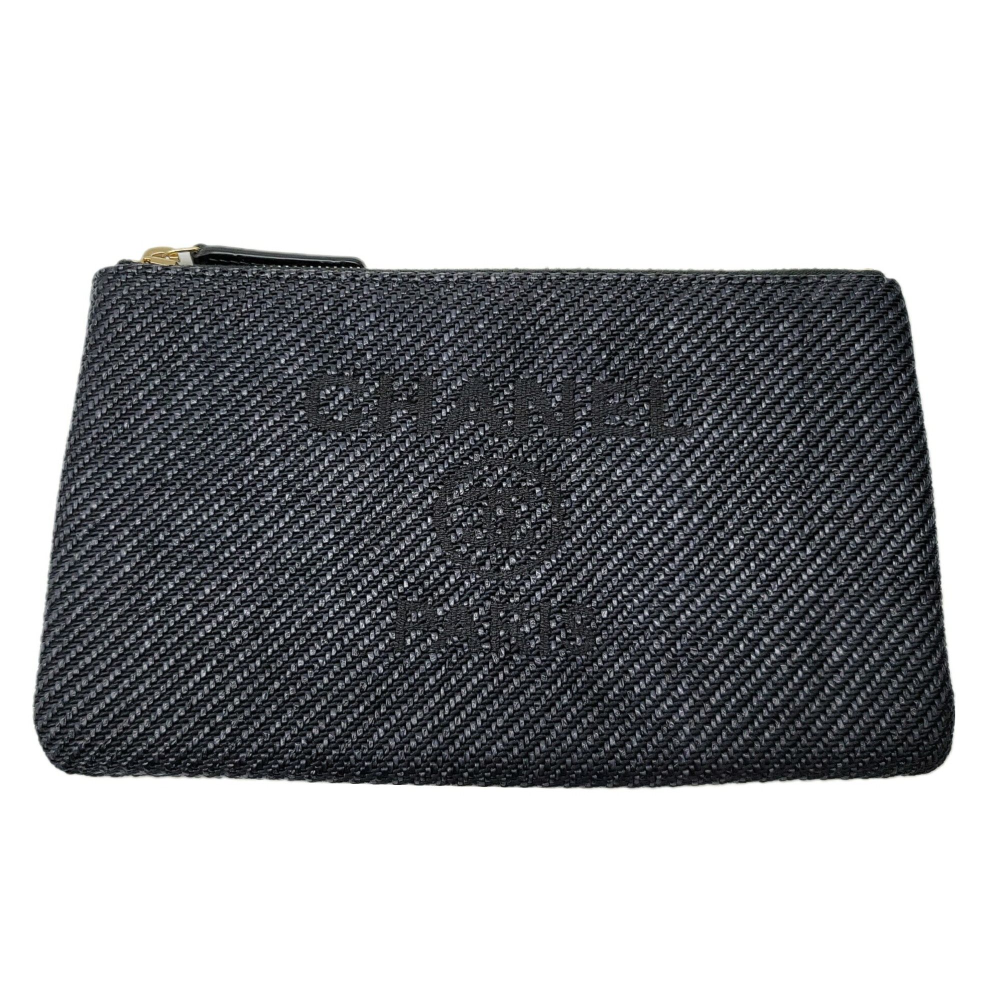 image of Chanel Deauville Pouch Coin Case Card Navy Raffia Canvas 30323966 Item Ladies, Women's