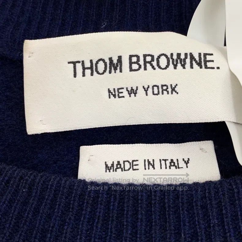 Thom Browne Thom Browne Classic navy blue four-striped round-neck long Size US XS / EU 42 / 0 - 5 Thumbnail