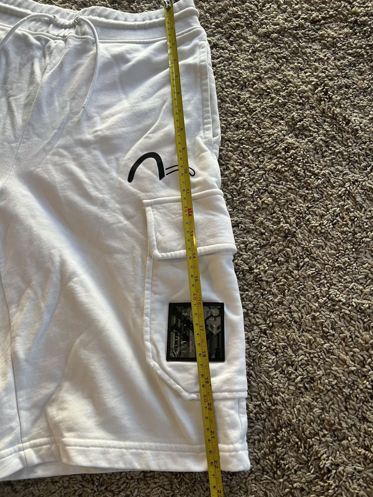 Evisu × KURO Evisu Kuro Printed Logo shorts relaxed fit white Size US 32 / EU 48 - 6 Thumbnail