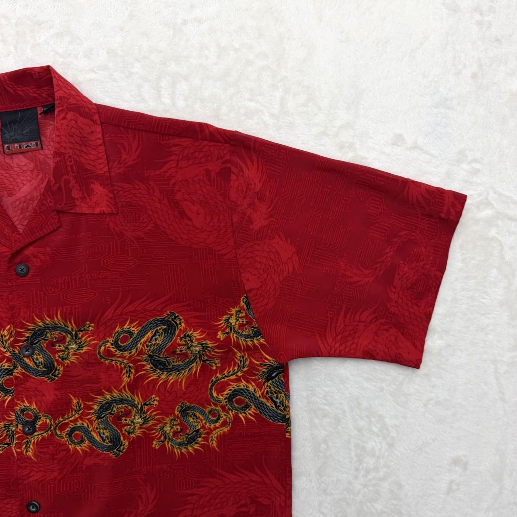 Vintage VINTAGE G-TWO Shirt Mens Large Red Dragon Flame Button Up Korea AOP Surf Size US L / EU 52-54 / 3 - 3 Thumbnail