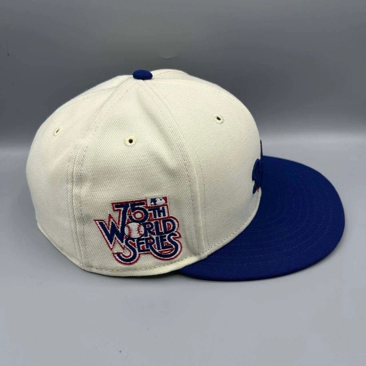 New Era Los Angeles LA Dodgers Hat Men 7 1/8 White Blue MLB Fitted Size ONE SIZE - 7 Thumbnail
