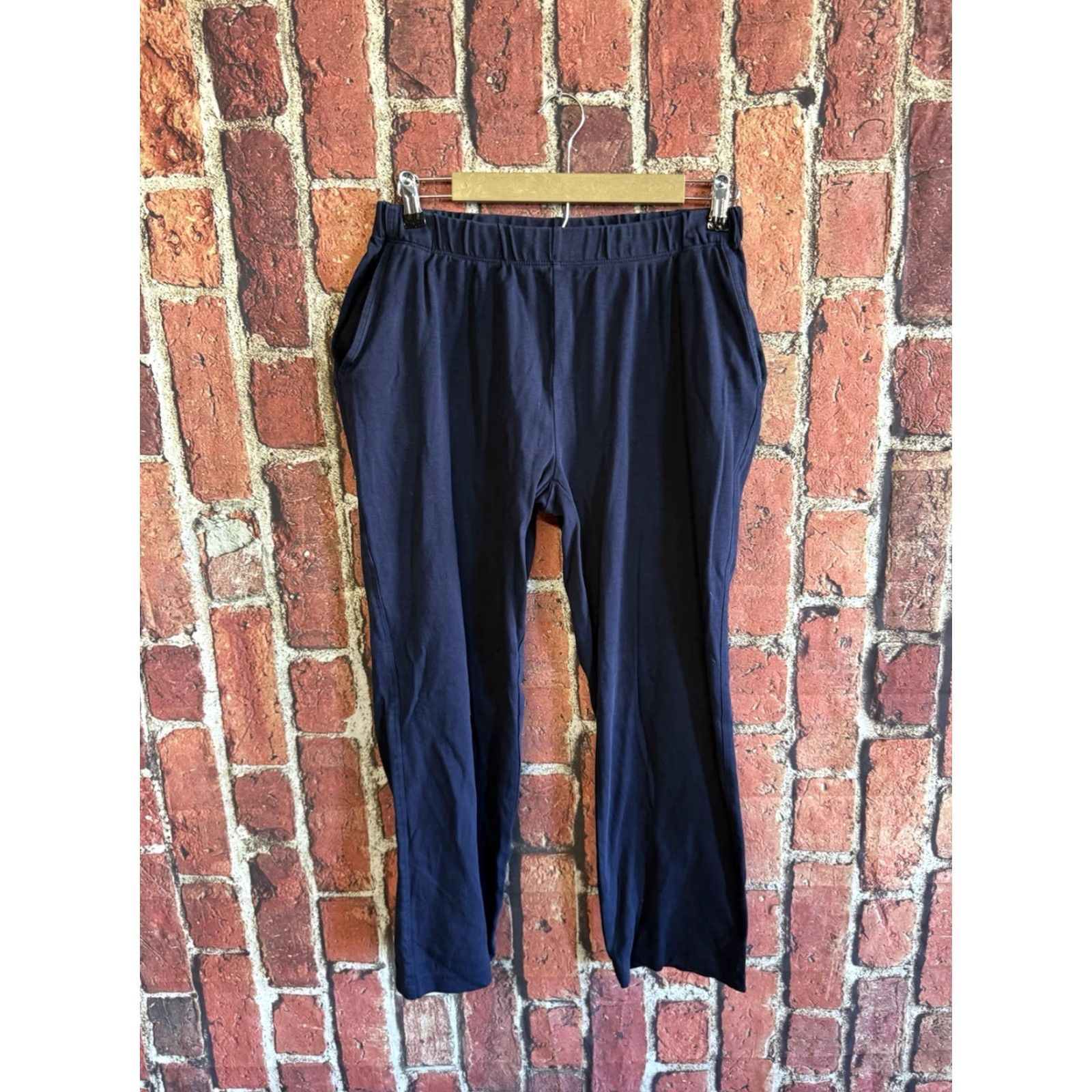 Lands' End Lands' End Womens Blue Pull On Cropped Pants Stretch Fit Petite M Chino Pants Womens Size 32" / US 10 / IT 46 - 2 Thumbnail