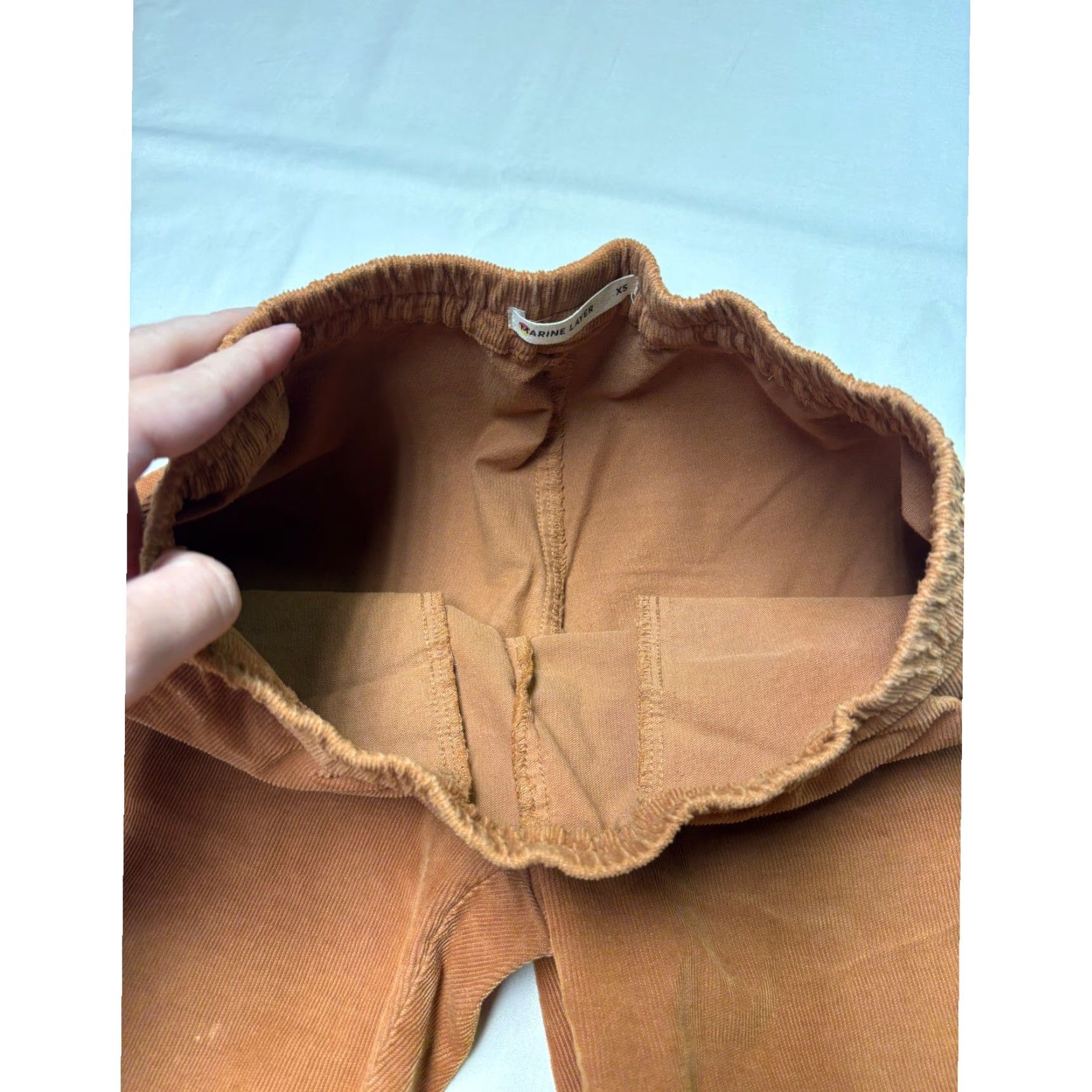 Marine Layer Marine Layer Corduroy Pants Ginger Brown Elastic Waist Tulip Hem XS W26 L26 Size 26" / US 2 / IT 38 - 3 Thumbnail