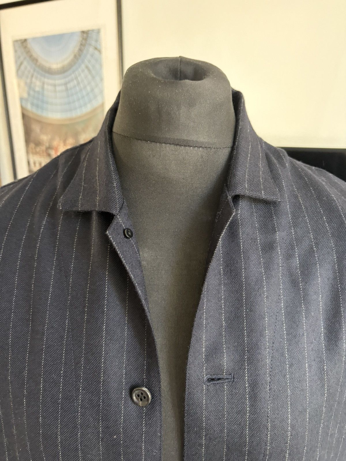 Christopher Nemeth Chalk Stripe Long Shirt Size US L / EU 52-54 / 3 - 4 Thumbnail