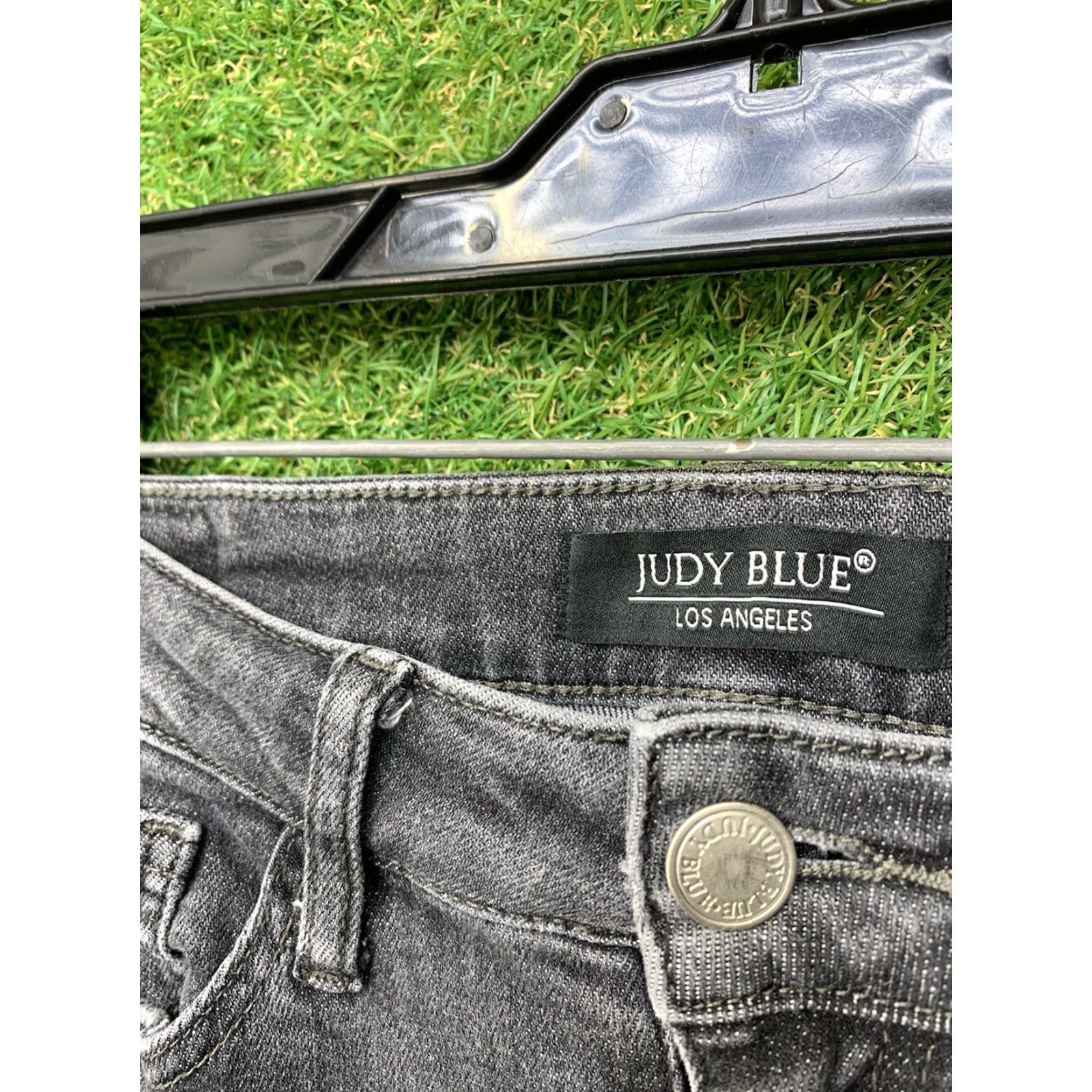 Vintage Judy Blue Jeans Womens 5/27 Skinny Fit Stretch Black Mid Rise Distressed Casual Jeans Size 27" / US 4 / IT 40 - 4 Thumbnail