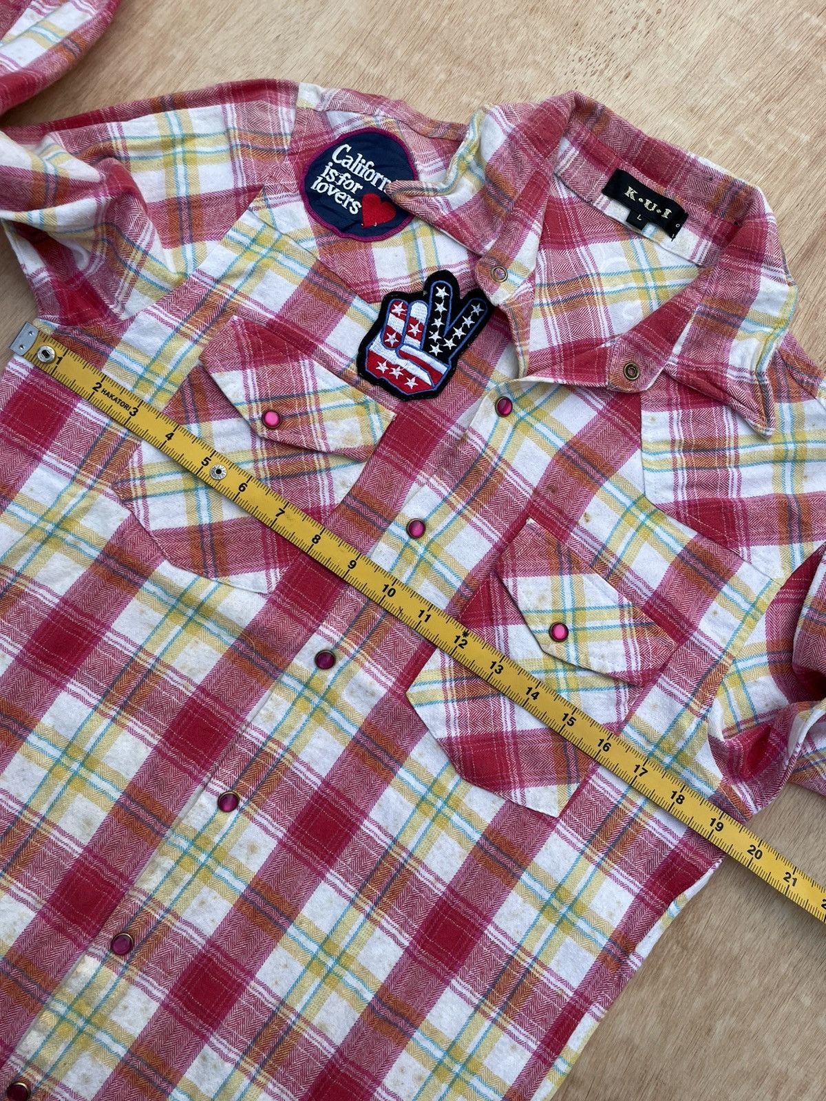 Hysteric Glamour × Japanese Brand Y2k K.U.I Patchwork shirt Size US L / EU 52-54 / 3 - 12 Thumbnail