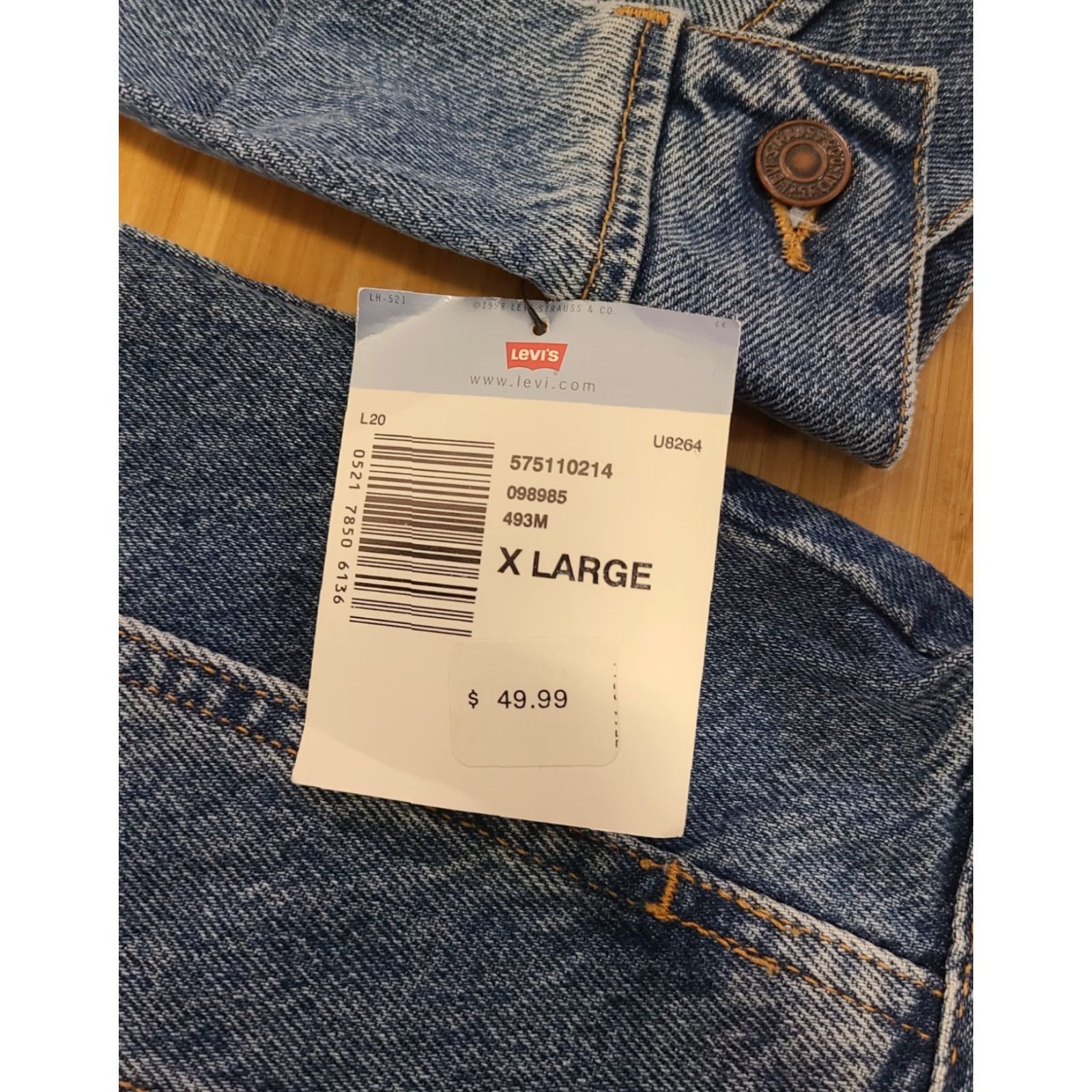 Denime VINTAGE Levi Strauss Trucker Denim Jean Full Button Jacket XL Womens Blue Regular 2000s Size 40" / US 18 - 3 Thumbnail