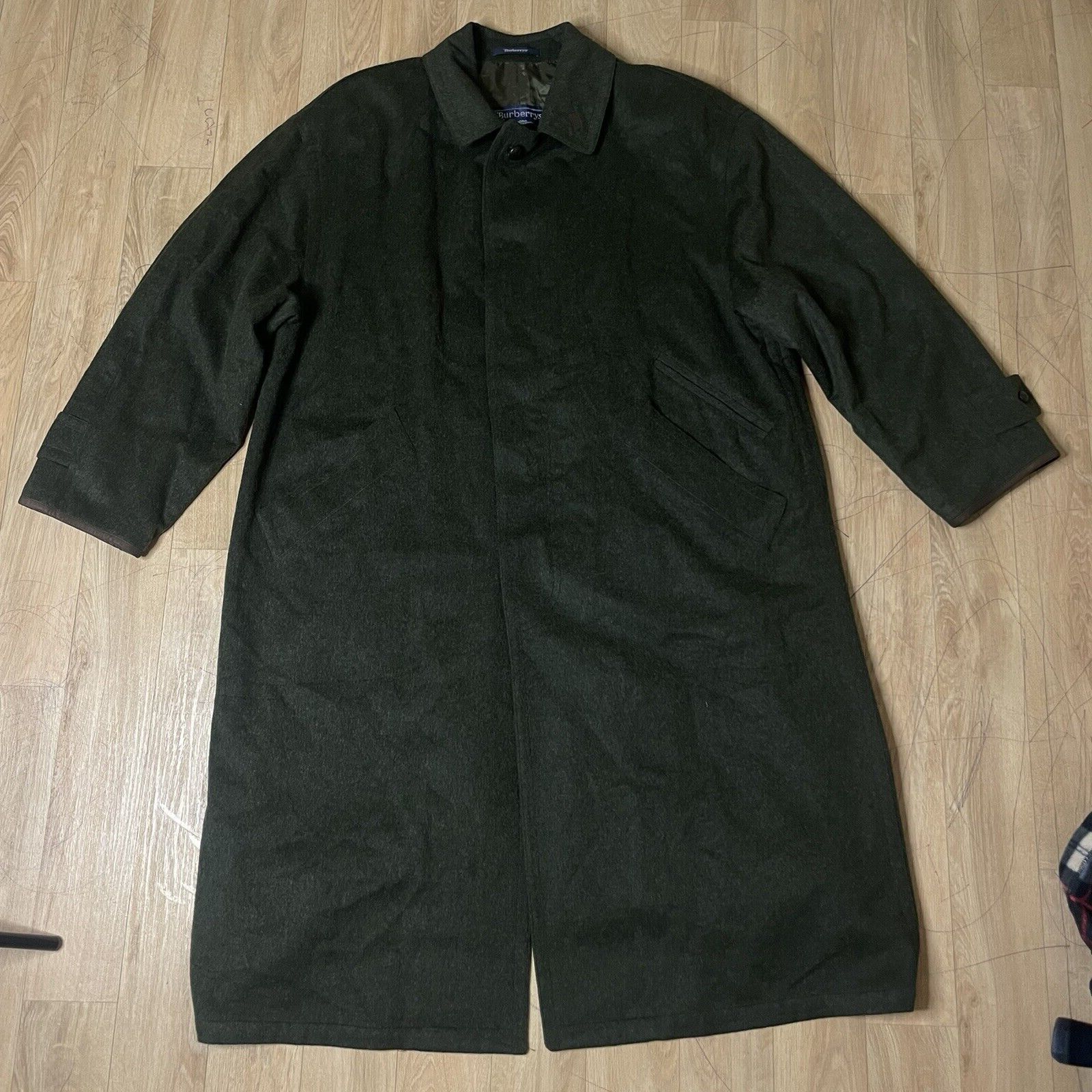 Burberry Burberry Trench Coat jacket ALPACA VIRGIN WOOL green olive Size US XL / EU 56 / 4 - 3 Thumbnail