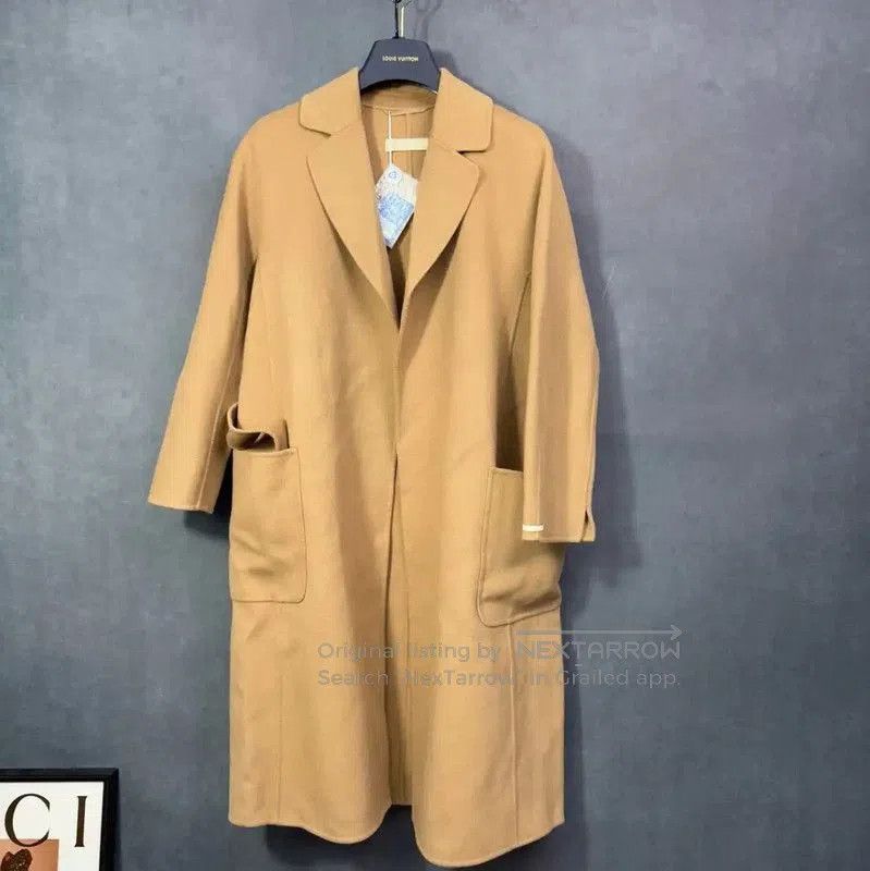 Max Mara MaxMara Women’s Khaki Wool Coat . Size S / US 4 / IT 40 - 1 Thumbnail