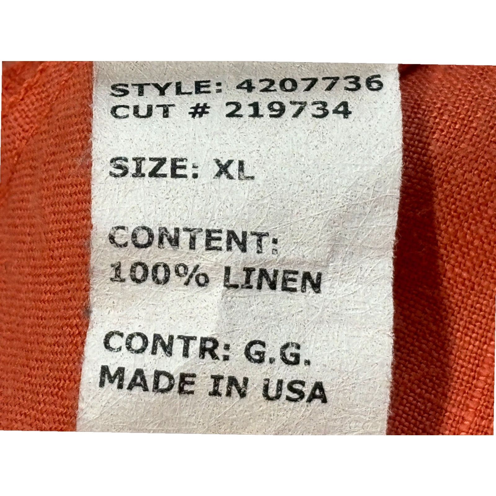 Taos VINTAGE Taos Ready Trading 100% Linen Women's Tunic Top Shirt XL Long Sleeve Collared Orange Pink Button Up Size XL / US 12-14 / IT 48-50 - 7 Thumbnail