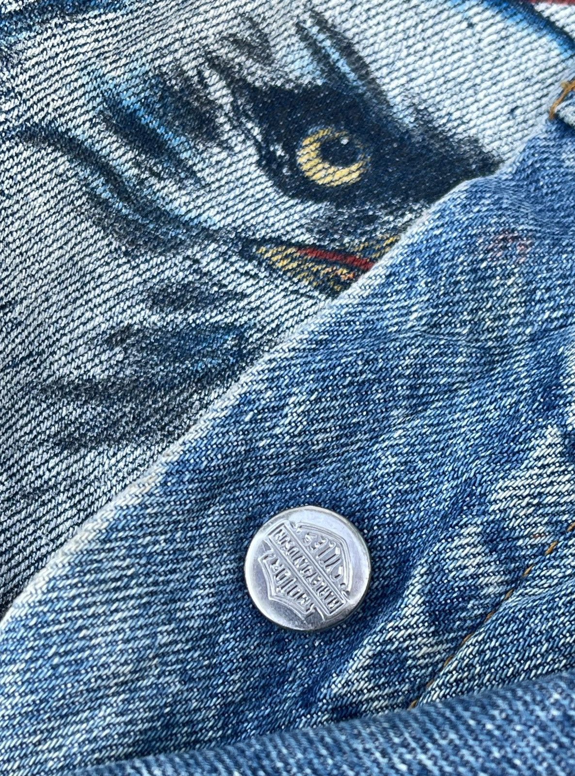 Harley Davidson 🔥Vintage 90's Harley Davidson USA Logo Denim Trucker Jacket Size US L / EU 52-54 / 3 - 25 Thumbnail