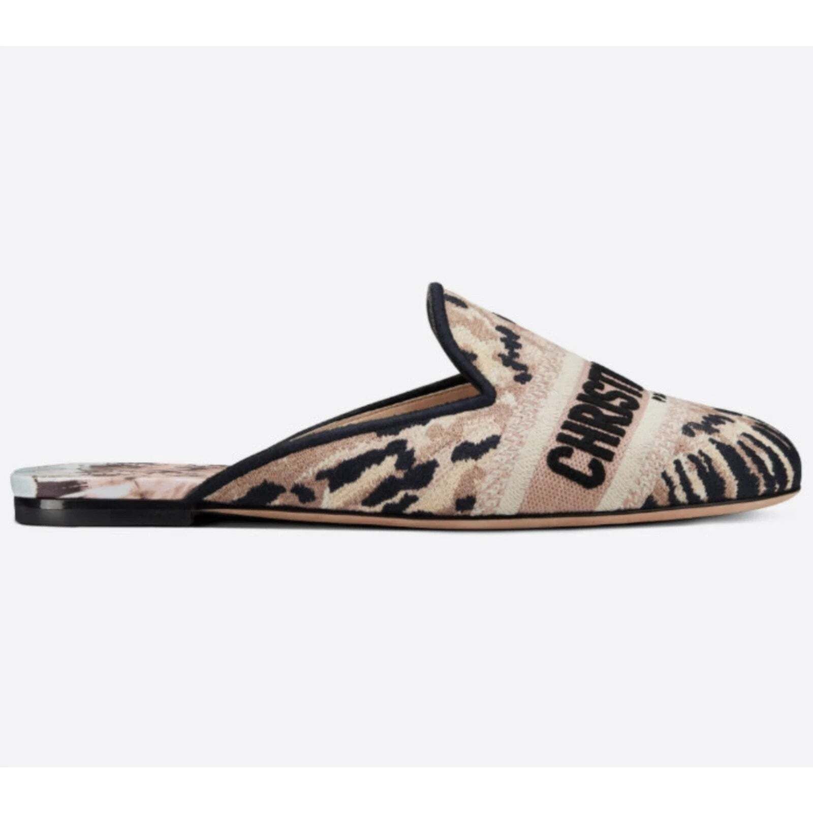 Dior Off Mule Black Logo Backless Slide Ballerina Flat 37.5 Size US 7.5 / IT 37.5 - 3 Thumbnail