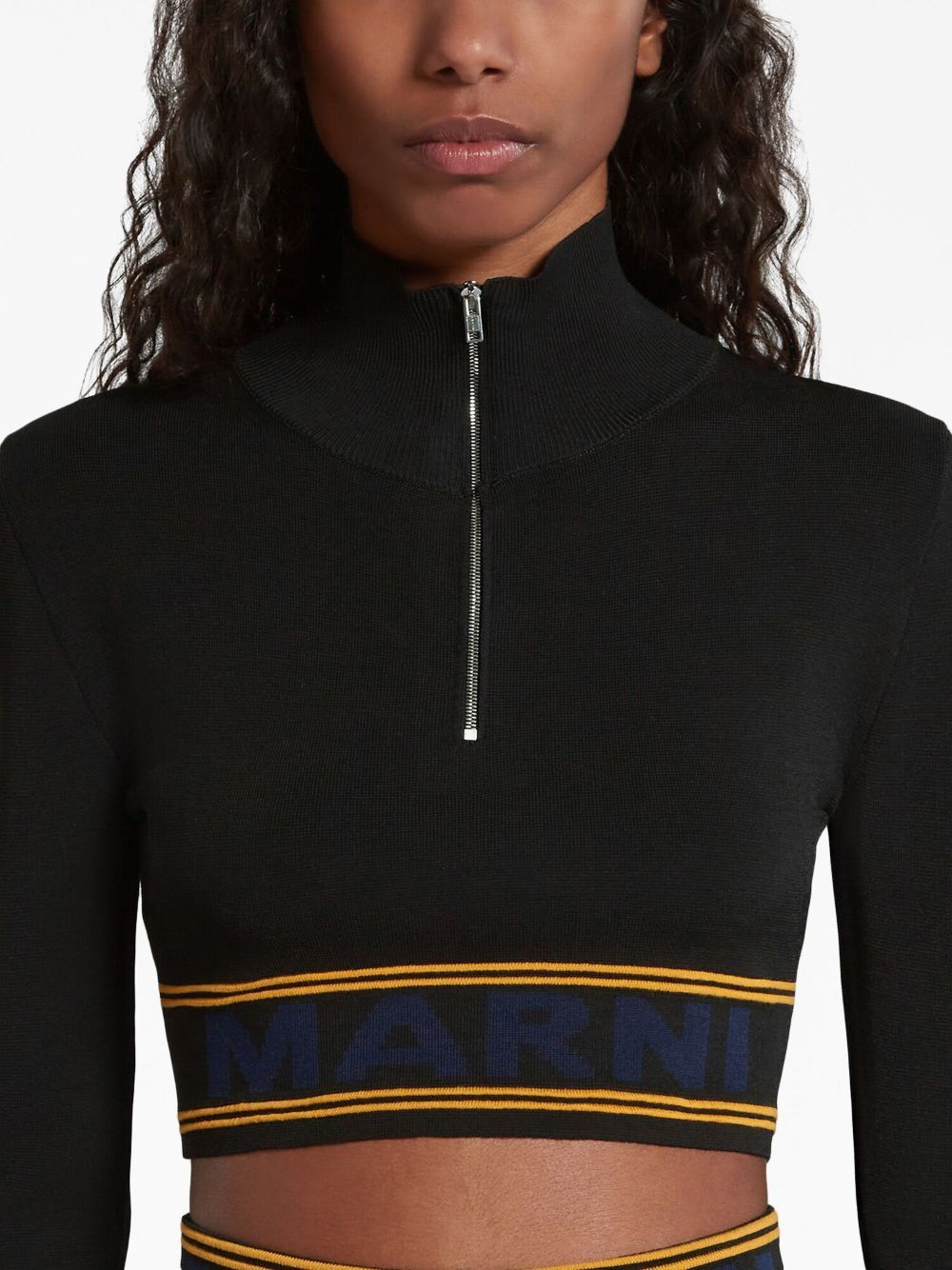Marni o1w1db10824 Turtleneck Knit Sweater in Black Size S / US 4 / IT 40 - 2 Thumbnail