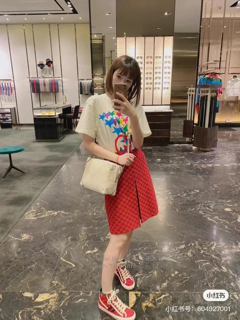 Gucci Gucci Red full logo full double G skirt Size 26" / US 2 / IT 38 - 6 Thumbnail