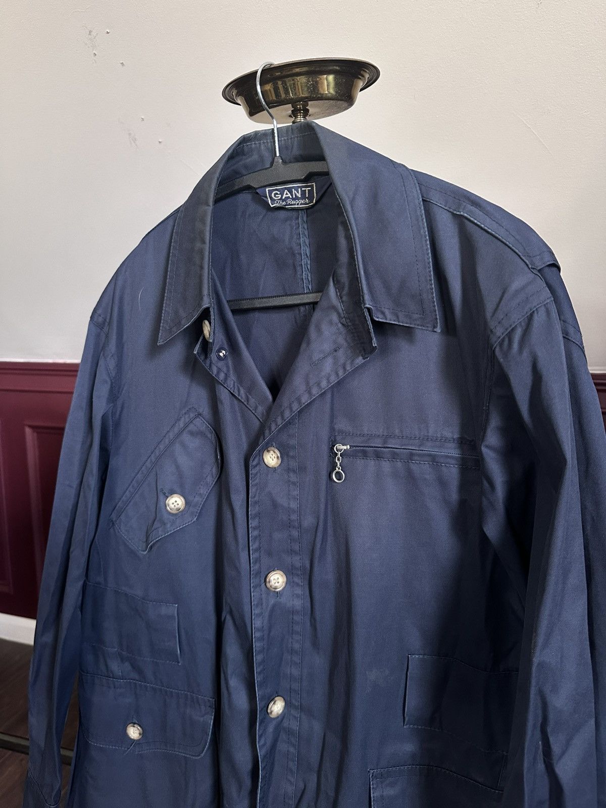 Gant Vintage navy blue fishermans rain jacket duster cargo Size US L / EU 52-54 / 3 - 2 Thumbnail
