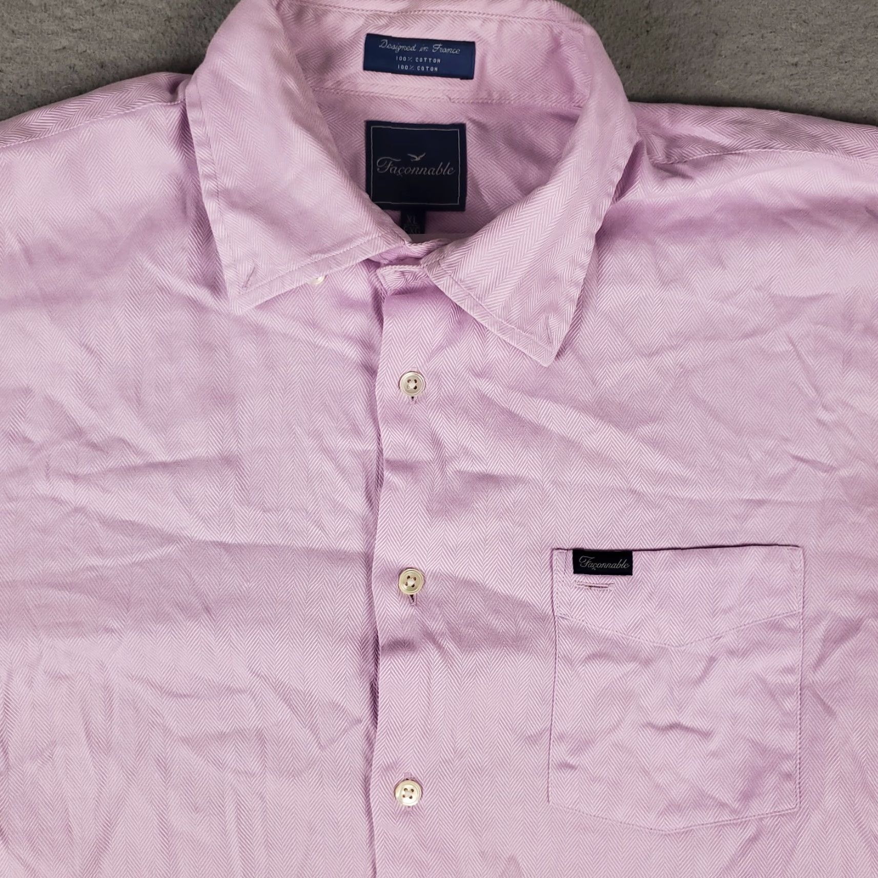 Faconnable Façonnable Button-Up Shirt Mens XL Purple Long Sleeve Casual Preppy Business Size US XL / EU 56 / 4 - 2 Thumbnail