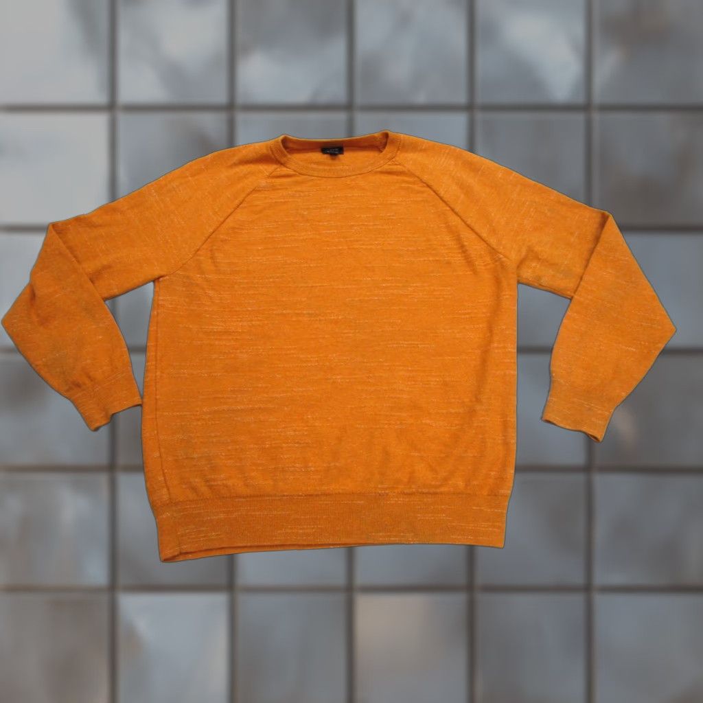 J.Crew J.CREW Sweater Mens L Orange 100% Cotton Crewneck Raglan Slub Knit Pullover Size US L / EU 52-54 / 3 - 1 Thumbnail