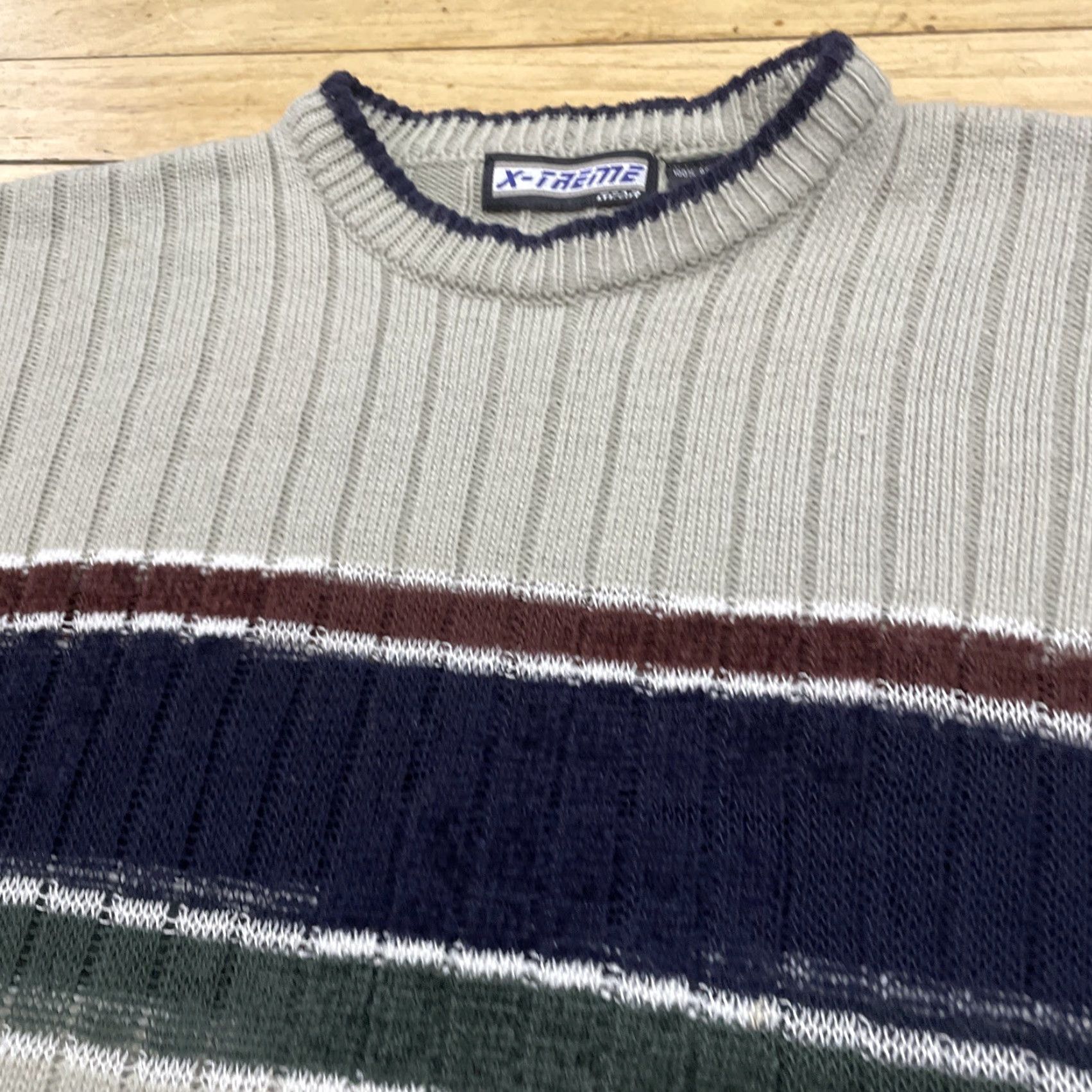 Vintage VTG Y2K X-Treme Gear Sweater Women XL Ribbed 20 Tan Gray Boho Classic 1990s 2000s Crew Neck Pullover Knit Women Size XL / US 12-14 / IT 48-50 - 5 Thumbnail