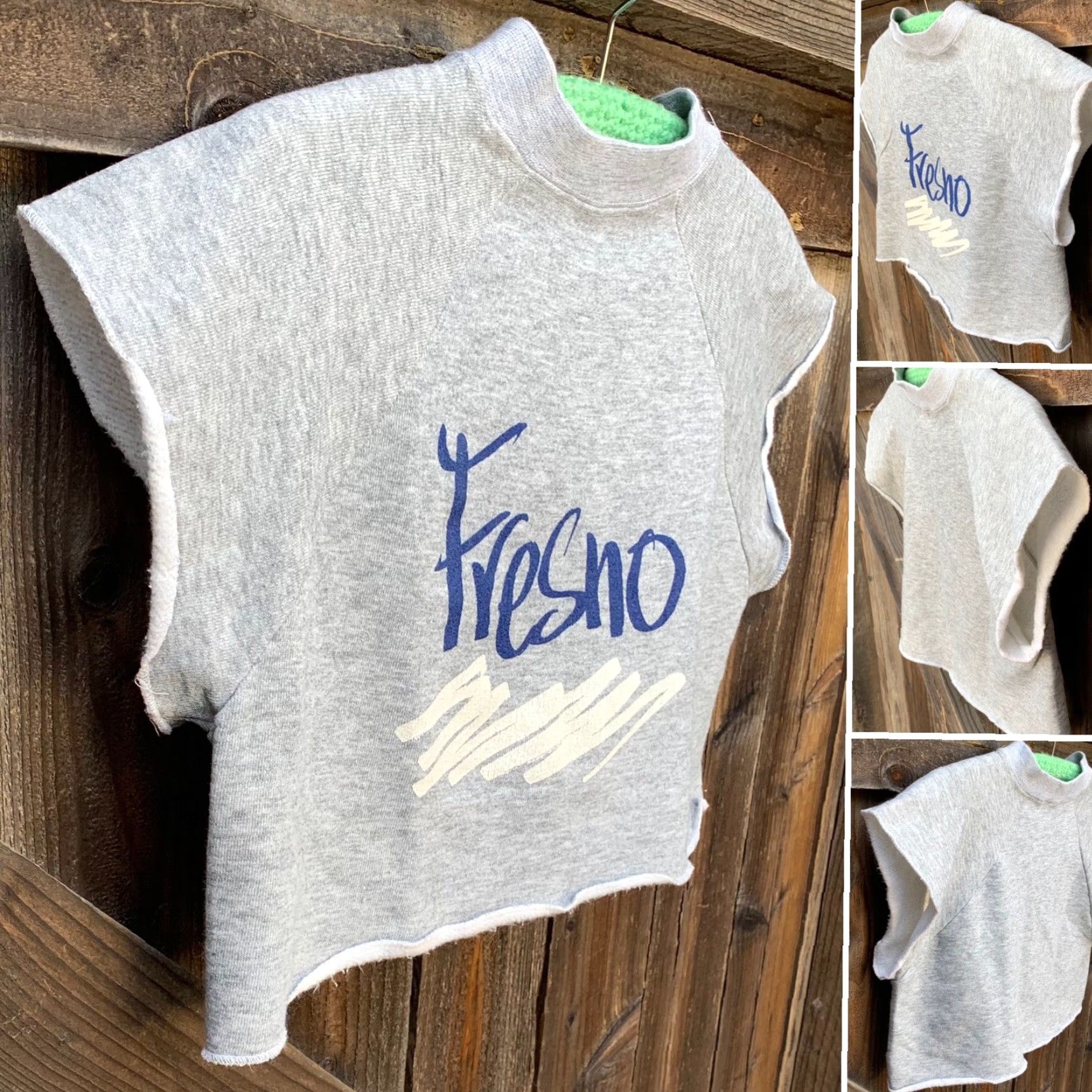 Velva Sheen VINTAGE Velva Sheen Fresno cropped graphic muscle sweatshirt raglan M Adult unisex Gray Graphic Print 80s 70s Fresno Size US M / EU 48-50 / 2 - 6 Thumbnail