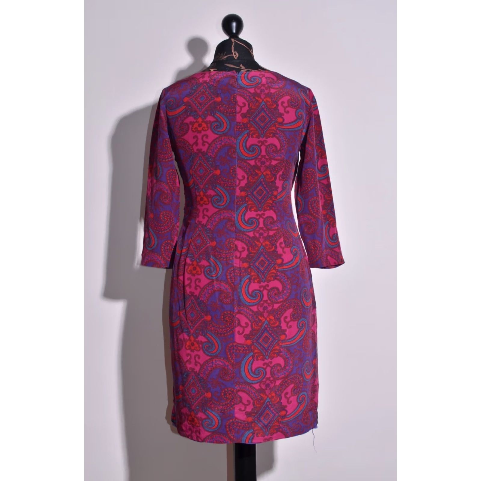 Gant GANT Women's Long Sleeve Lined SILK Dress UK10 / US6 Dress, Multicoloured, Knee Length, A-Line, Zipper, Silk, 10, Regular, Women, vintage: No Size L / US 10 / IT 46 - 3 Thumbnail