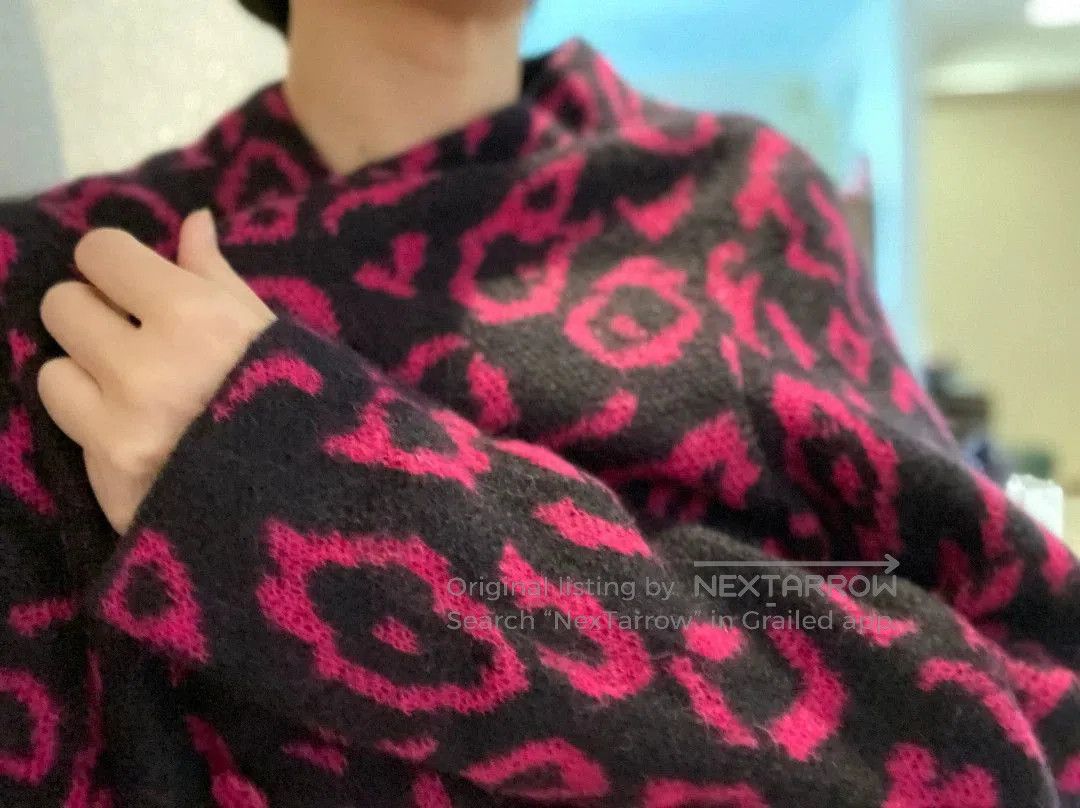 Saint Laurent Paris Saint Laurent Paris Pink Leopard Cardigan. Size M / US 6-8 / IT 42-44 - 3 Thumbnail