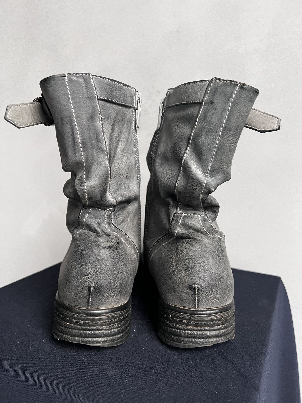 A.S.98 Grey Distressed Leather Boots engineered guidi style moto Size US 7.5 / EU 40-41 - 9 Thumbnail