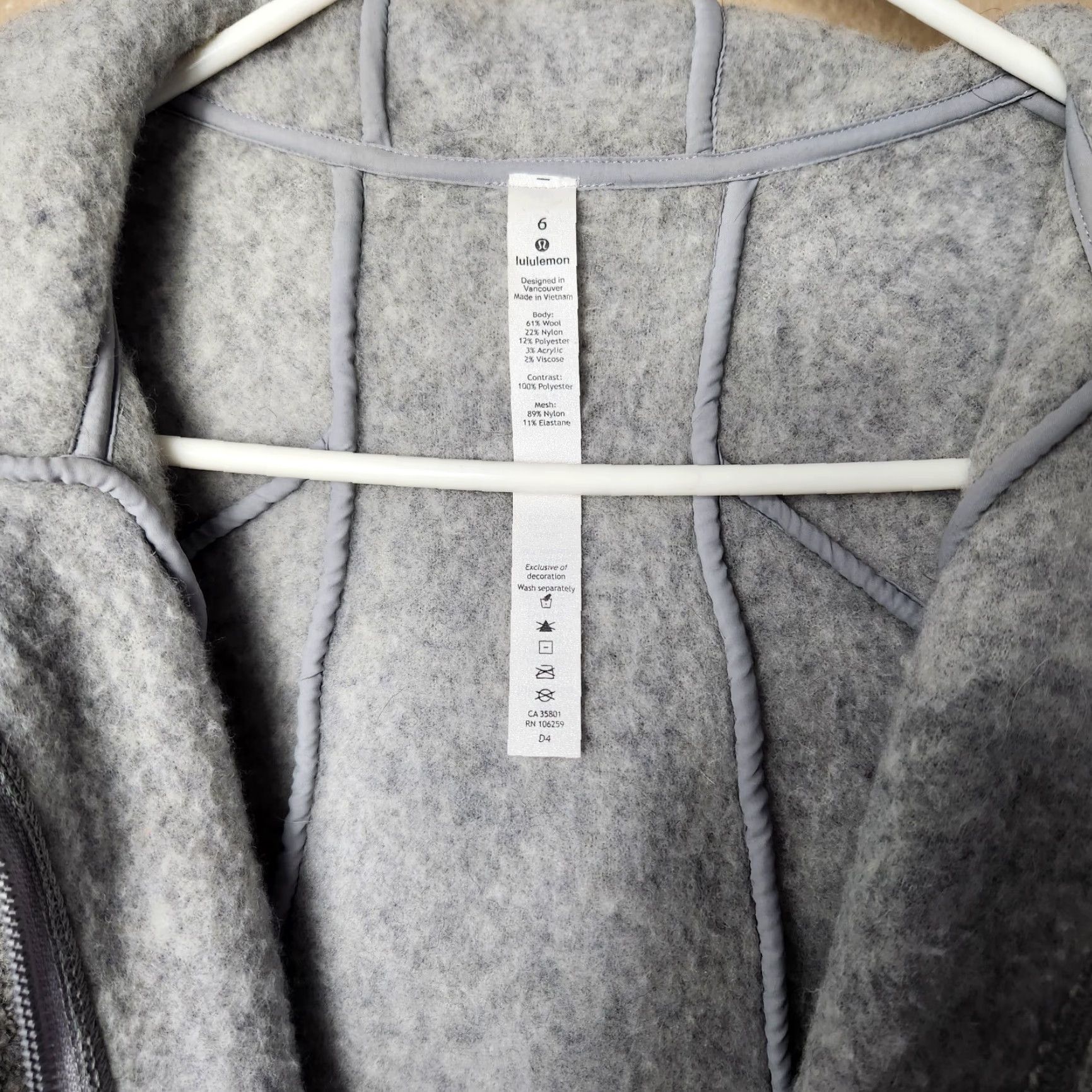Lululemon Lululemon So Sherpa Wool Blend Boucle Gray Heather Hooded Zip Jacket Size 6 Women Casual Hoodie Jacket Size M / US 6-8 / IT 42-44 - 5 Thumbnail