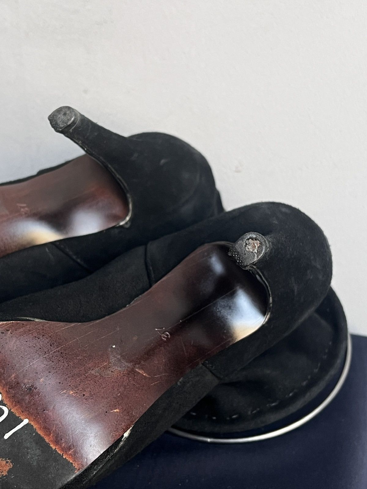 Diesel Rick owens style leather suede black heel boots diesel y2k Size US 7 / IT 37 - 6 Thumbnail