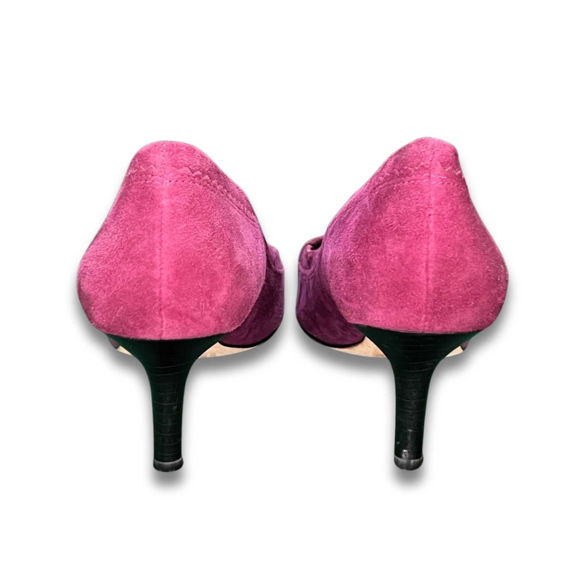 Brooks Brothers Brooks Brothers Pink Suede Pointed-Toe Pumps With Strap & Bu Size US 6 / IT 36 - 3 Thumbnail