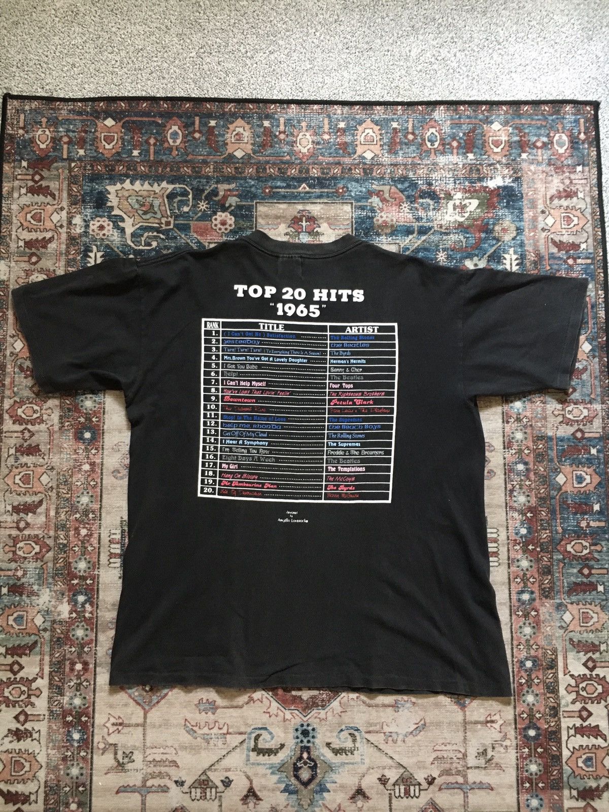 Band Tees × Vintage 1965 Top 20 Hits T shirt by Angello Loverock Size US L / EU 52-54 / 3 - 1 Thumbnail