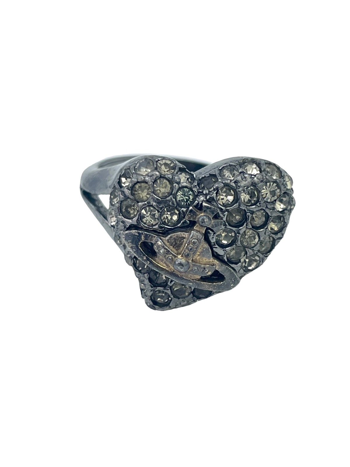 Pre-owned Vivienne Westwood Heart Orb Ring In Black