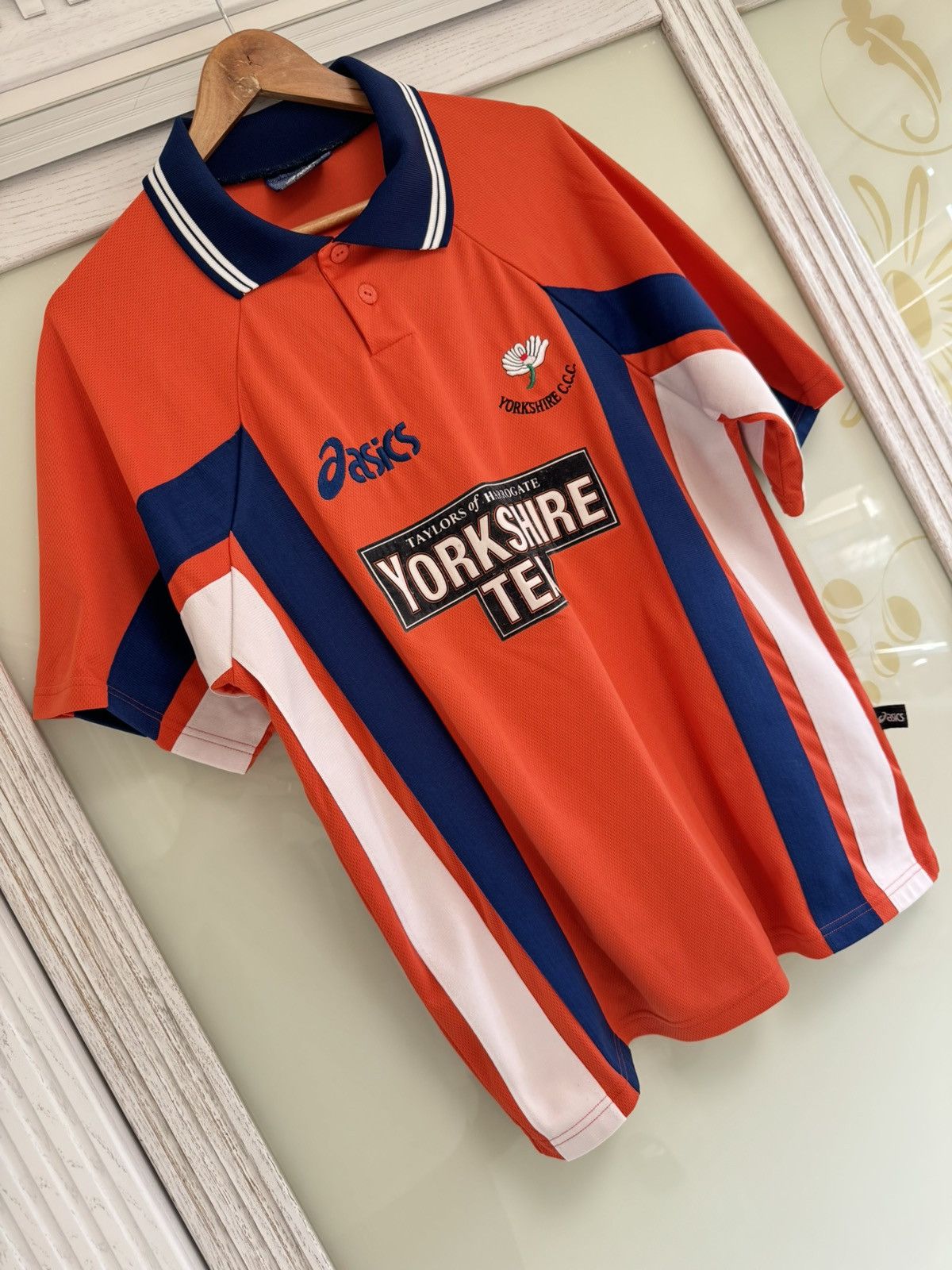 Asics Vintage Yorkshire 2000 Cricket Jersey Shirt Kit Size US L / EU 52-54 / 3 - 4 Thumbnail