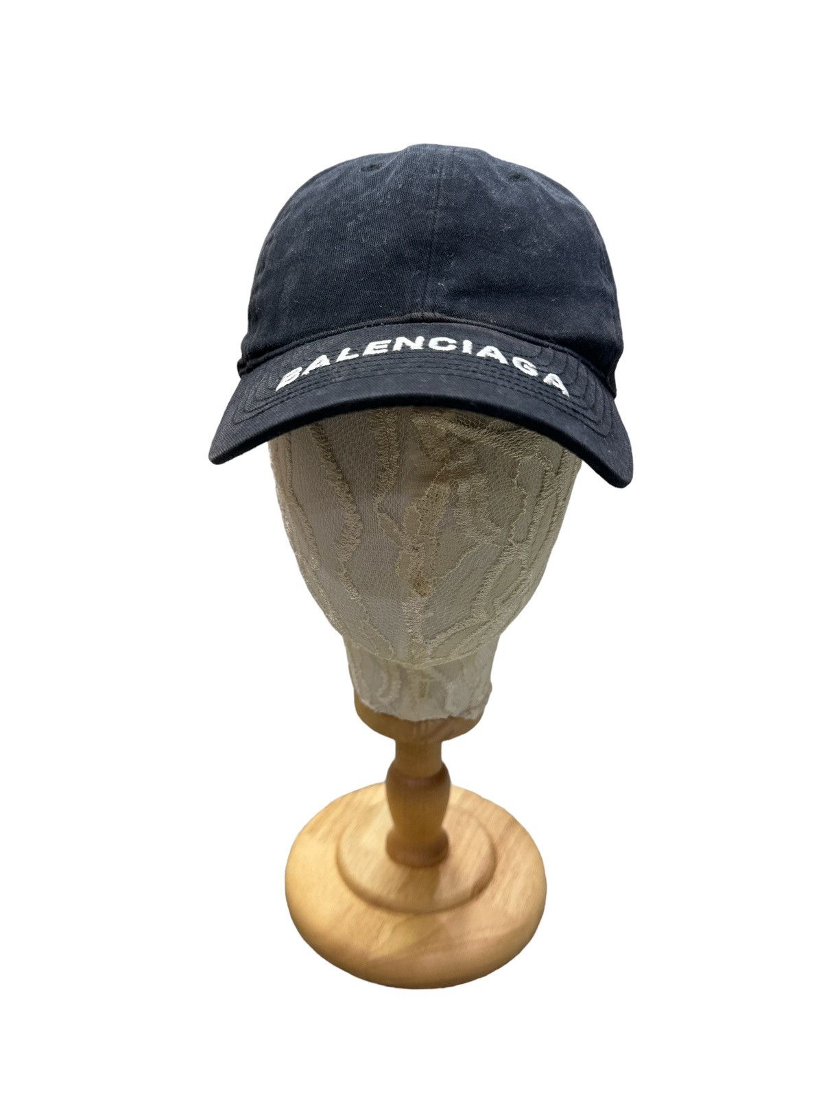 Balenciaga VINTAGE BALENCIAGA SCRIPT EMBROIDERED SPELL OUT CAP HAT Size ONE SIZE - 4 Thumbnail