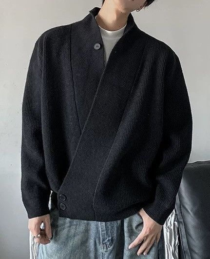 Japanese Brand Cleanfit retro fashion wrap knit cardigan knitwear Size US XL / EU 56 / 4 - 3 Thumbnail
