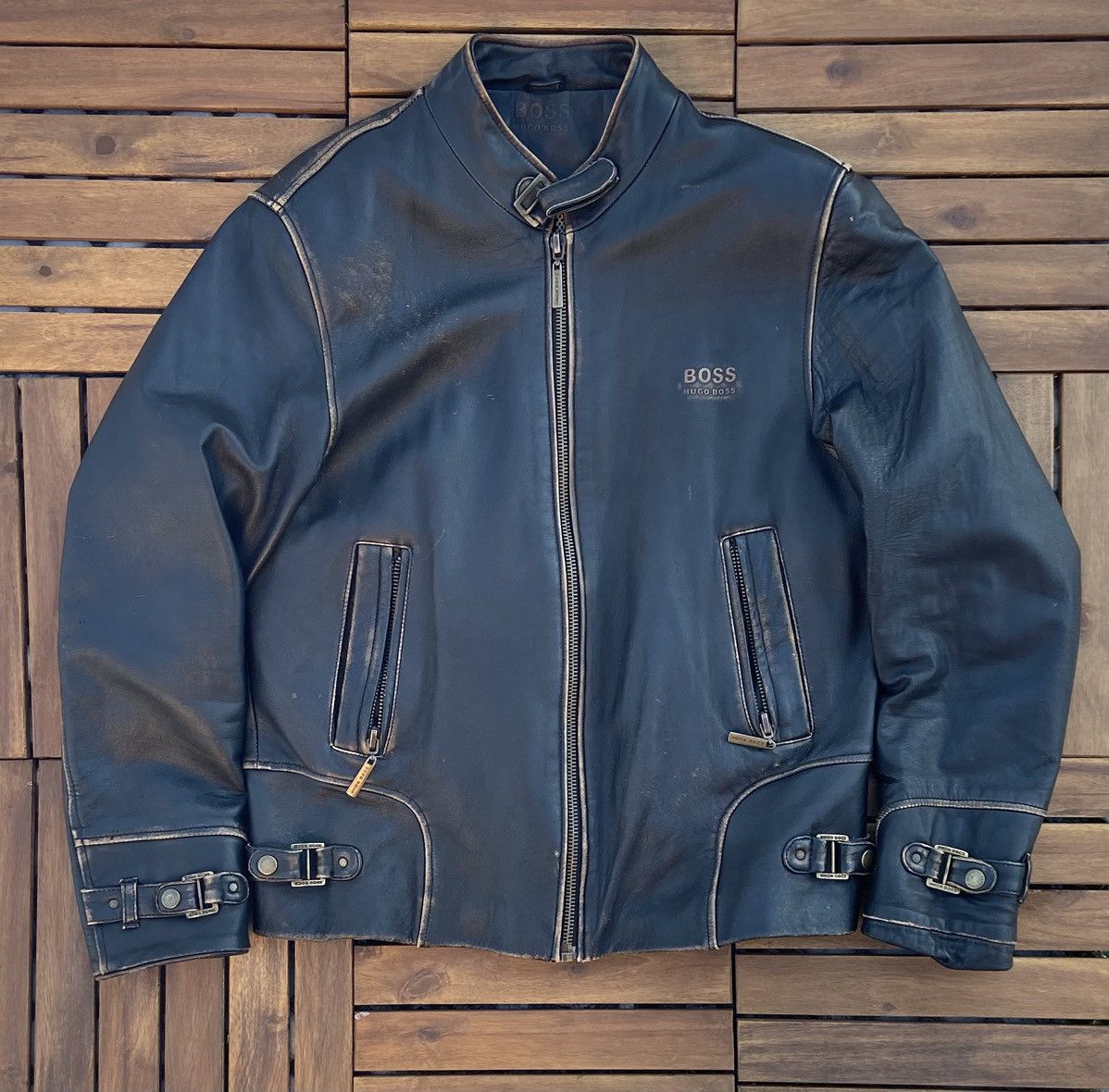 Hugo Boss 🟤Rare Vintage Hugo Boss Leather Jacket🟤 Size US S / EU 44-46 / 1 - 2 Thumbnail