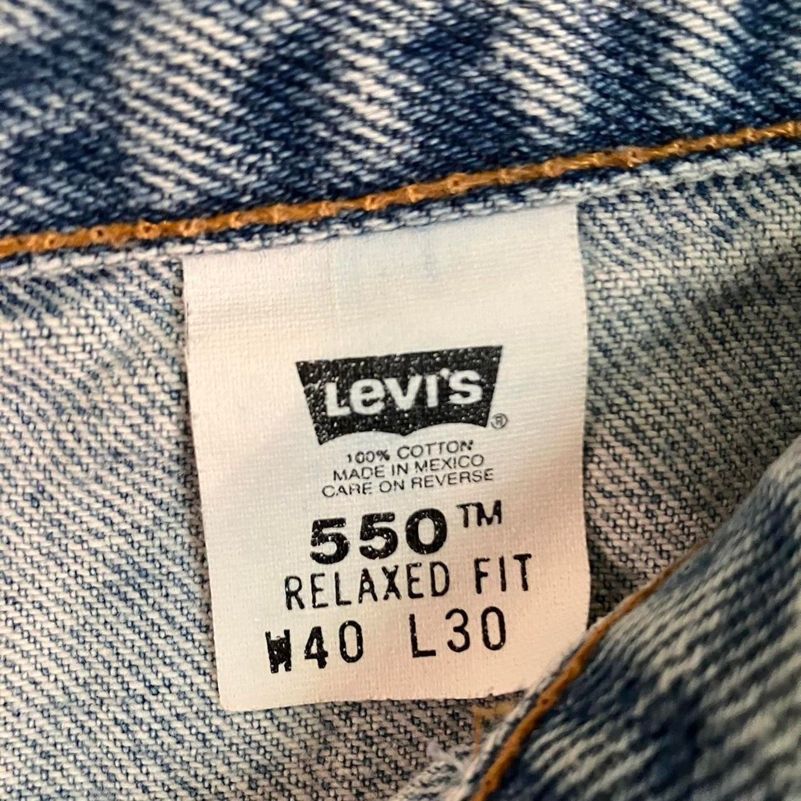Levi's × Vintage Vintage 90s Levi’s Jeans Light Wash 550 Denim Baggy Size US 40 / EU 56 - 3 Thumbnail