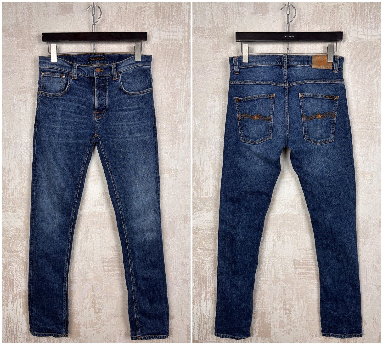 Nudie Jeans Nudie Jeans Co Grim Tim Dark Blue Orange W 32 L 34 Size US 32 / EU 48 - 1 Thumbnail