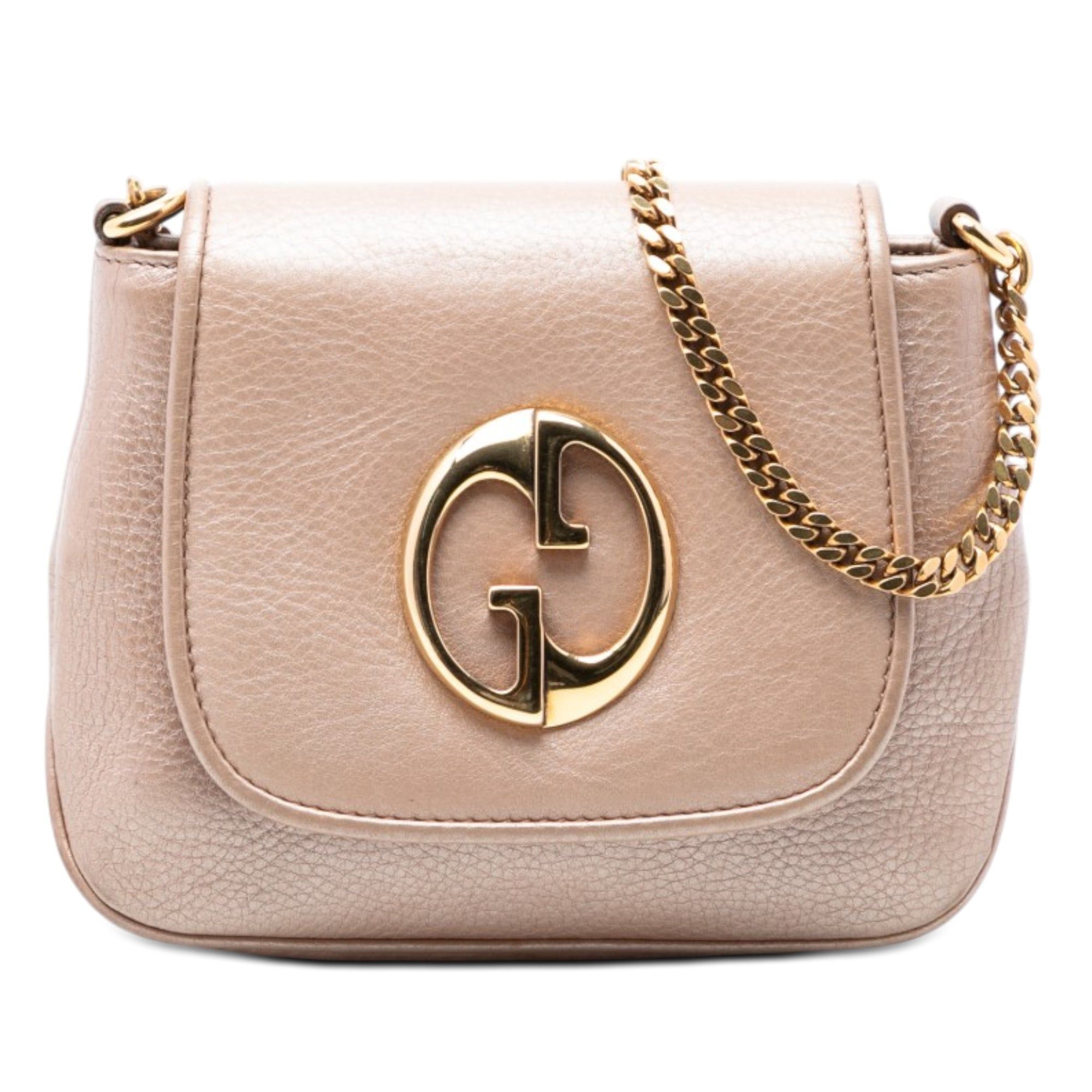 Gucci Small Metallic Pebbled Calfskin 1973 Chain Crossbody Size ONE SIZE - 1 Thumbnail