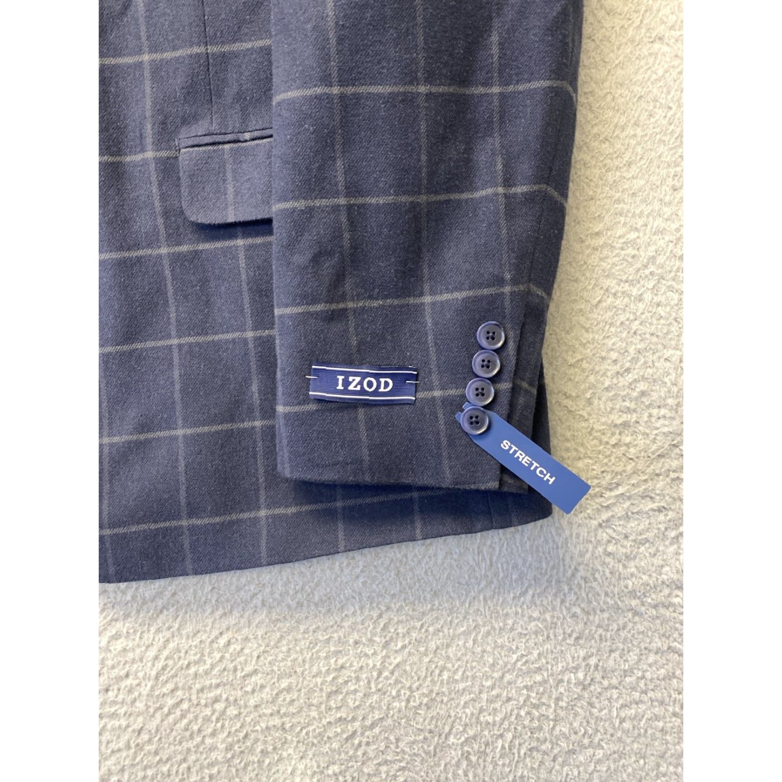 Izod IZOD Jacket Mens Navy Blue Sport 50R Regular Cotton Spandex Canvas Button Dry Clean Only Size US M / EU 48-50 / 2 - 2 Thumbnail