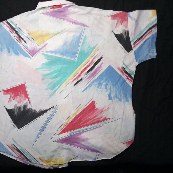 Vintage Vintage Touche Abstract Geometric Strokes Shirt Blouse Size XXL / US 16-18 / IT 52-54 - 7 Thumbnail