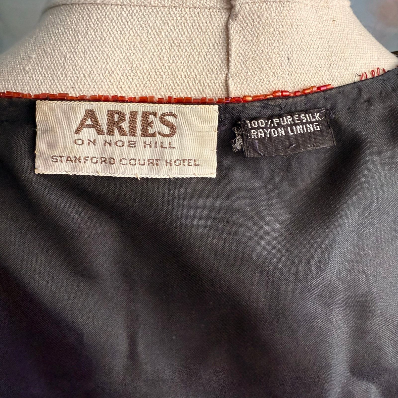 Other Vintage Aries On Knob Hill Pure Silk Sequin Beaded Jacket Size L / US 10 / IT 46 - 5 Thumbnail