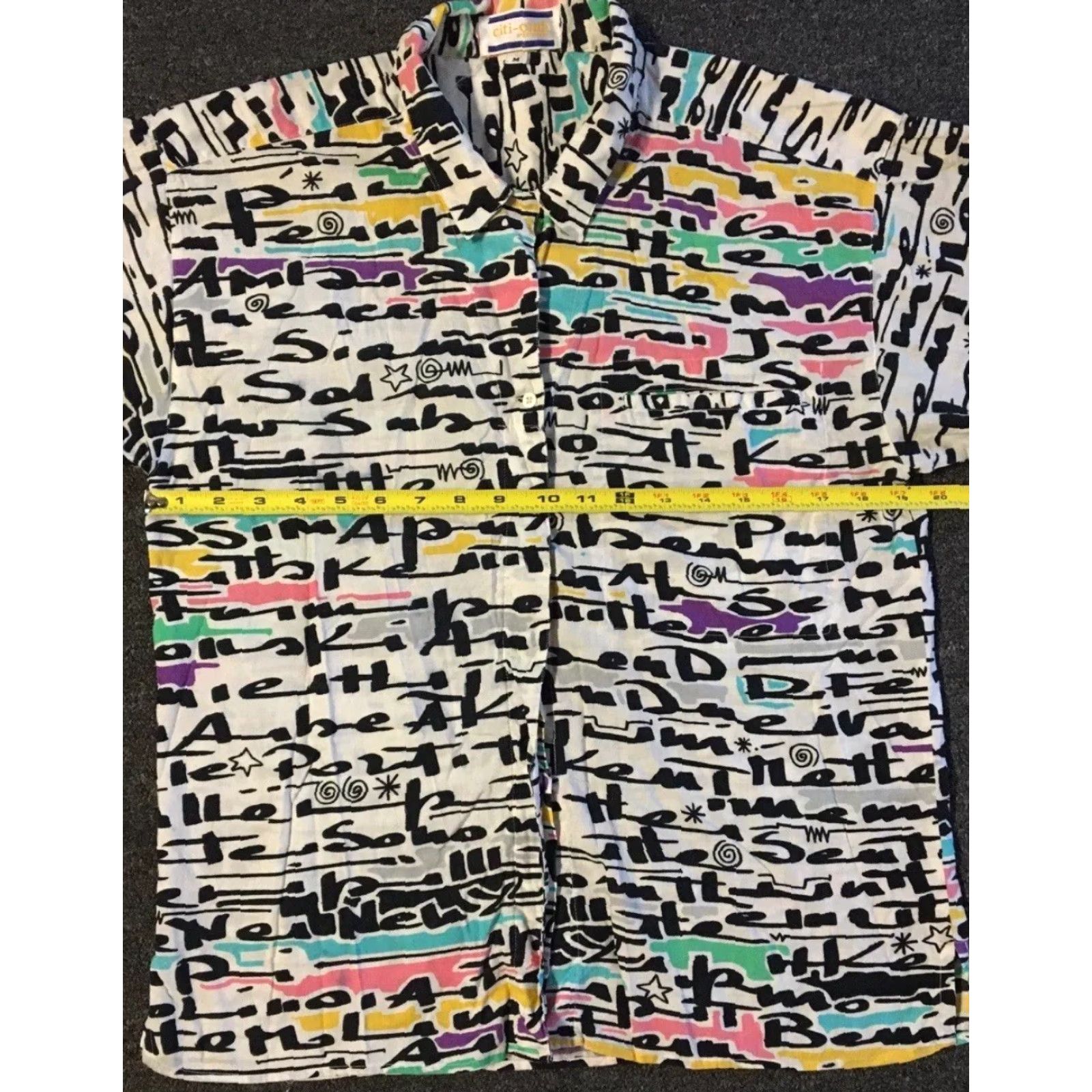 Vintage VINTAGE Abstract Art All Over Print Shirt M Women White Short Sleeve Button-Up 90s Grunge Vaporwave Beach Surf Skate California Size M / US 6-8 / IT 42-44 - 5 Thumbnail