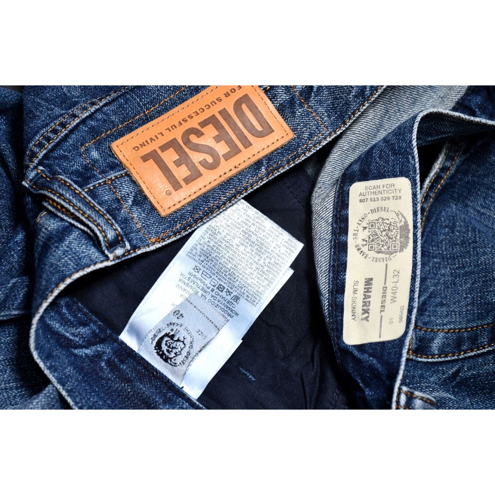 Diesel DIESEL Mharky 080AG Jeans Slim Skinny Distressed Blue W40/L32 Men Size US 40 / EU 56 - 4 Thumbnail