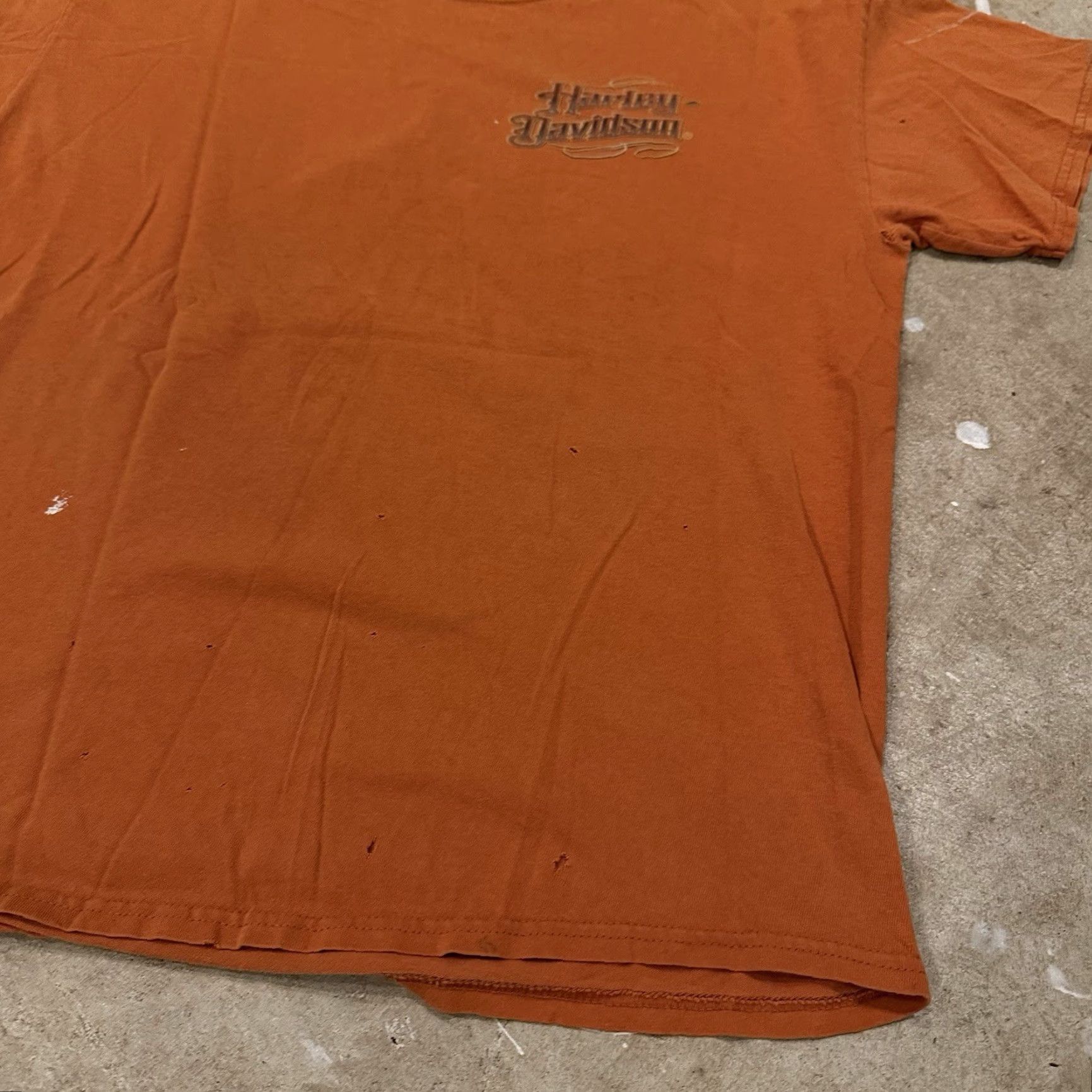 Harley Davidson VINTAGE Harley-Davidson Screamin’ Eagle Distressed Shirt Large Orange Mens L T-Shirt Size US L / EU 52-54 / 3 - 6 Thumbnail
