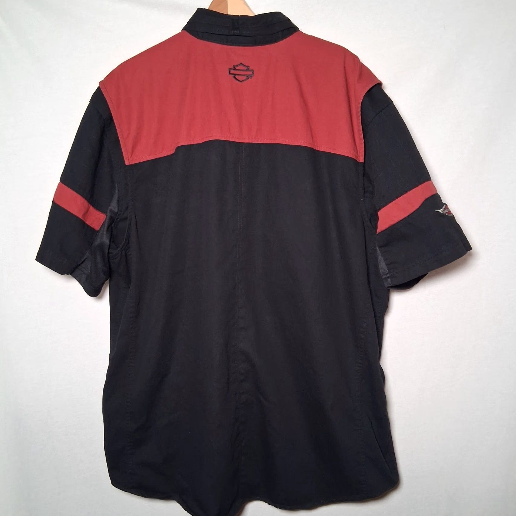 Harley Davidson Harley-Davidson Shirt Men 2XL Black Maroon Twill Button-Up Vented Embroidered Biker Moto Shirt Size US XXL / EU 58 / 5 - 2 Thumbnail