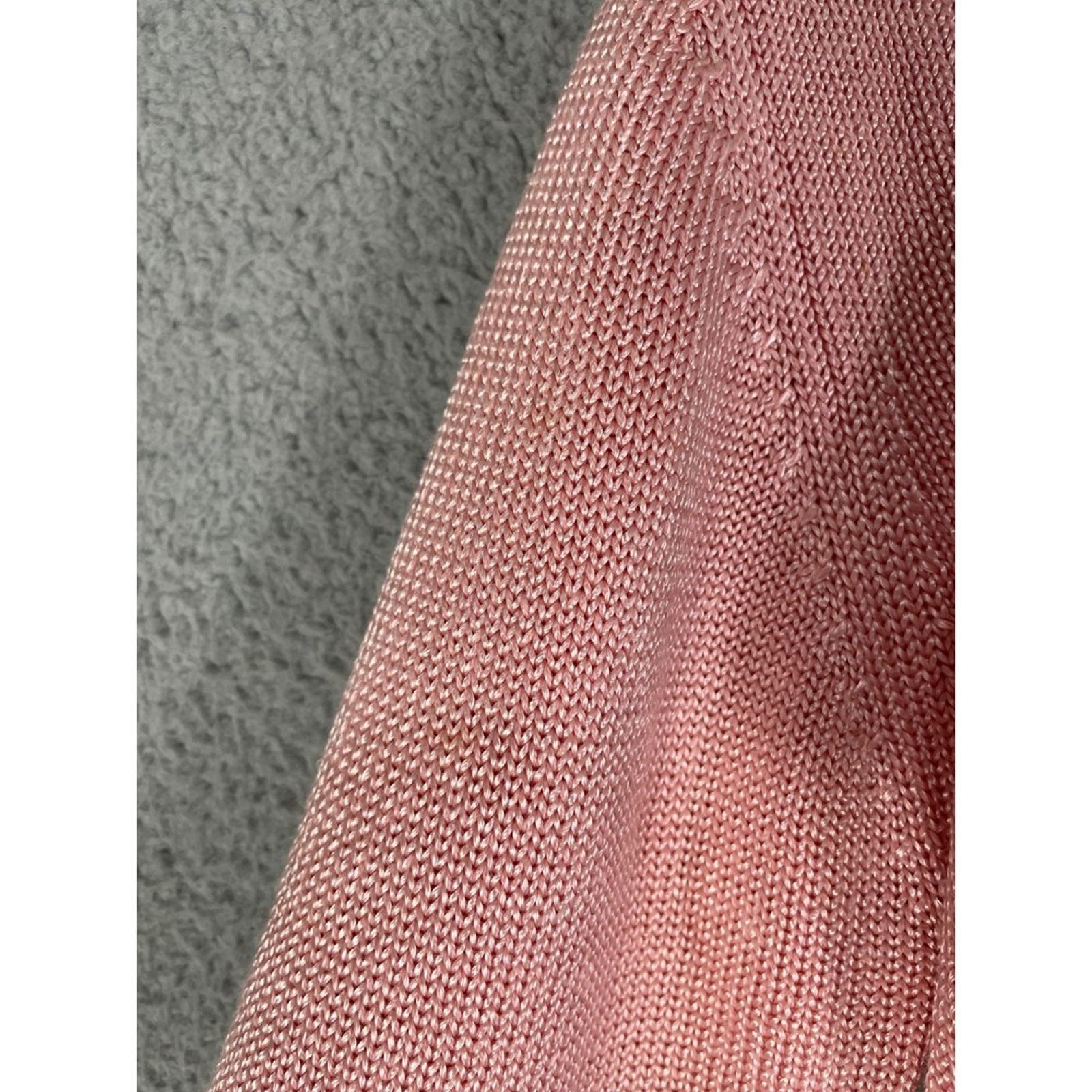 Vintage Nancy Knits Vintage Pink Cardigan Sweater Rayon Small 80's Size S / US 4 / IT 40 - 6 Thumbnail