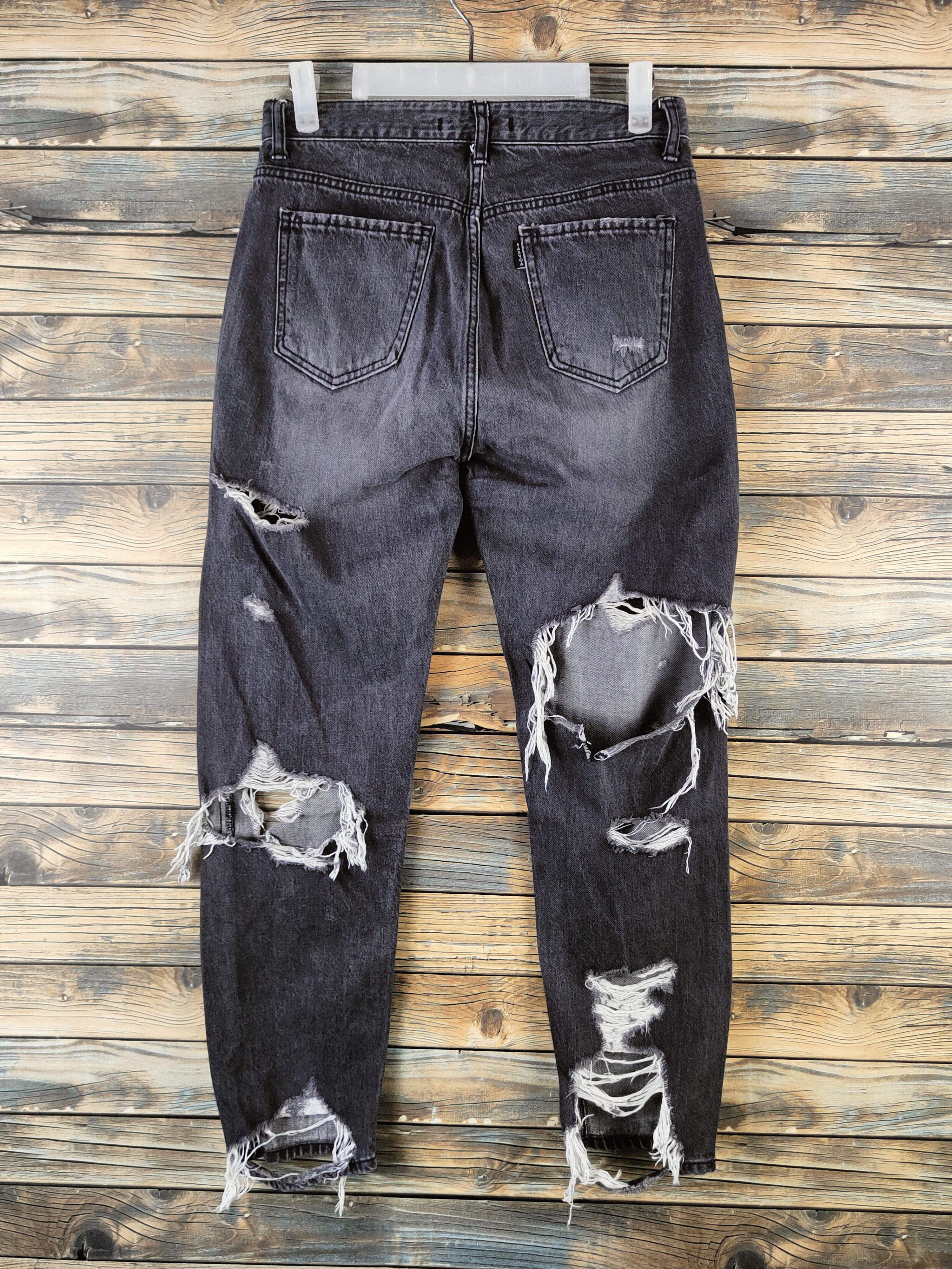Japanese Brand DL Rasvoa Black Distressed Ripped Skinny Jeans #46-965 Size US 28 / EU 44 - 7 Thumbnail