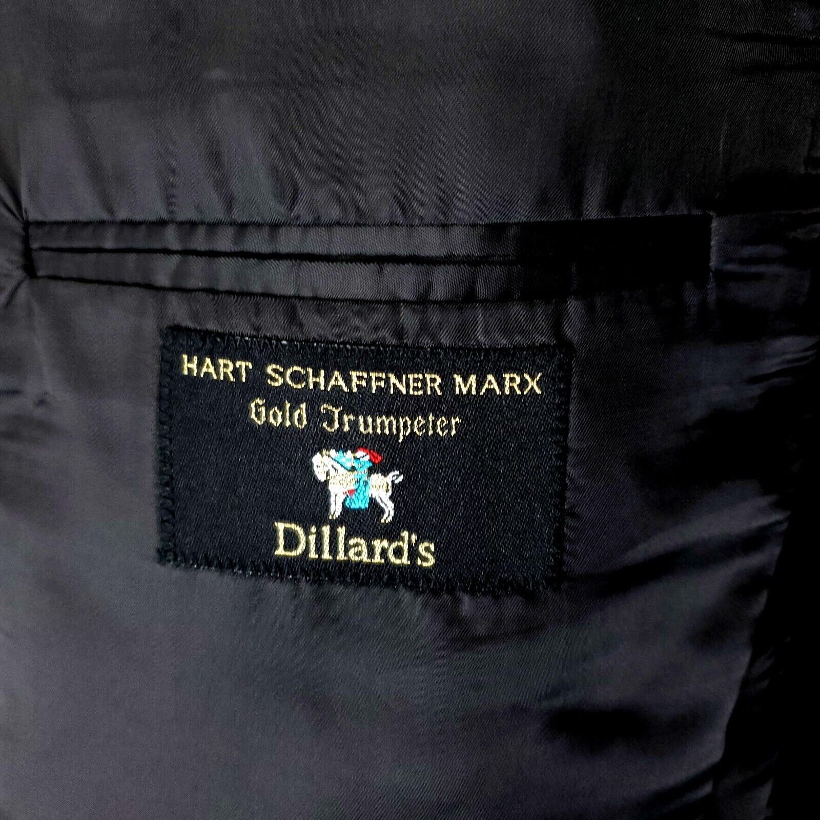Hart Schaffner Marx Hart Schaffner Marx Wool Gold Trumpeter 2 Button Blazer 46L Size 46L - 7 Thumbnail